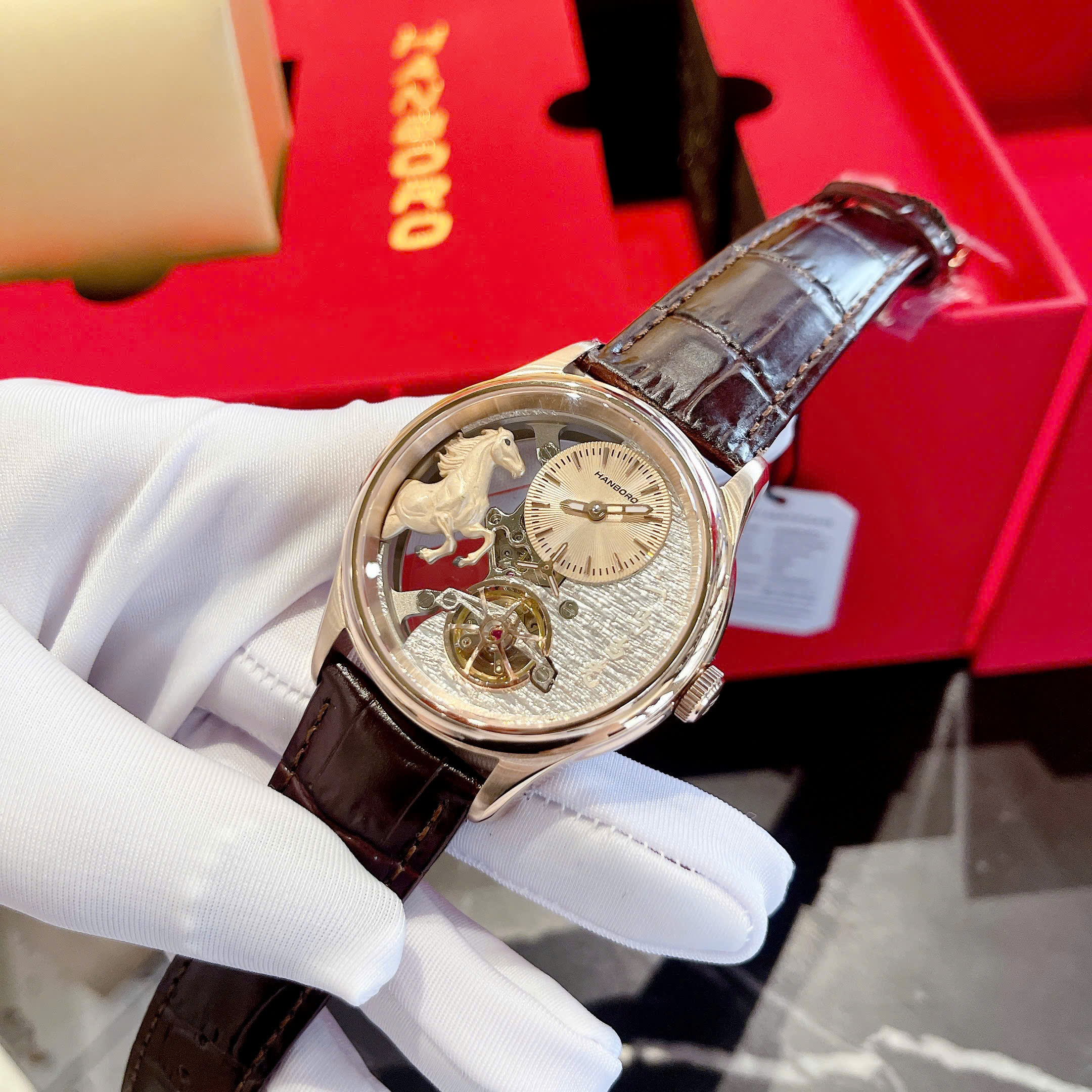 Đồng hồ Hanboro HBR5002 Automatic 2026 – Tuyệt tác lộ cơ 3D đẳng cấp dành cho nam giới yêu phong cách khác biệt