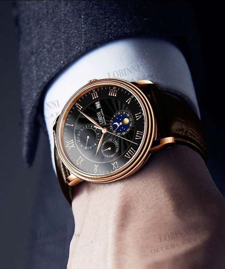 Đồng hồ LOBINNI REF.1023 SUN & MOON: Thanh lịch – Chuẩn men – Đậm cá tính | Thiết kế cơ Automatic đẳng cấp dành cho quý ông hiện đại