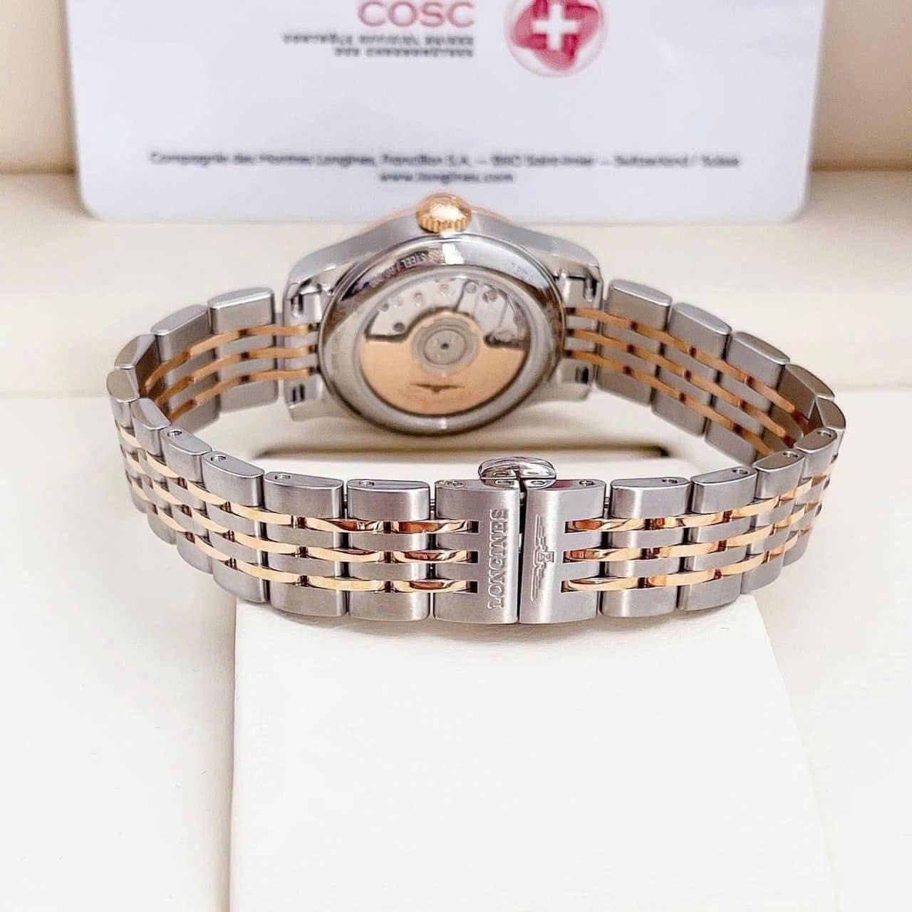 Đồng hồ Longines L2.320.5.57.7 DemiRose – Kim cương tự nhiên, vàng 18K cap 200, chuẩn Chronometer cho quý cô đẳng cấp