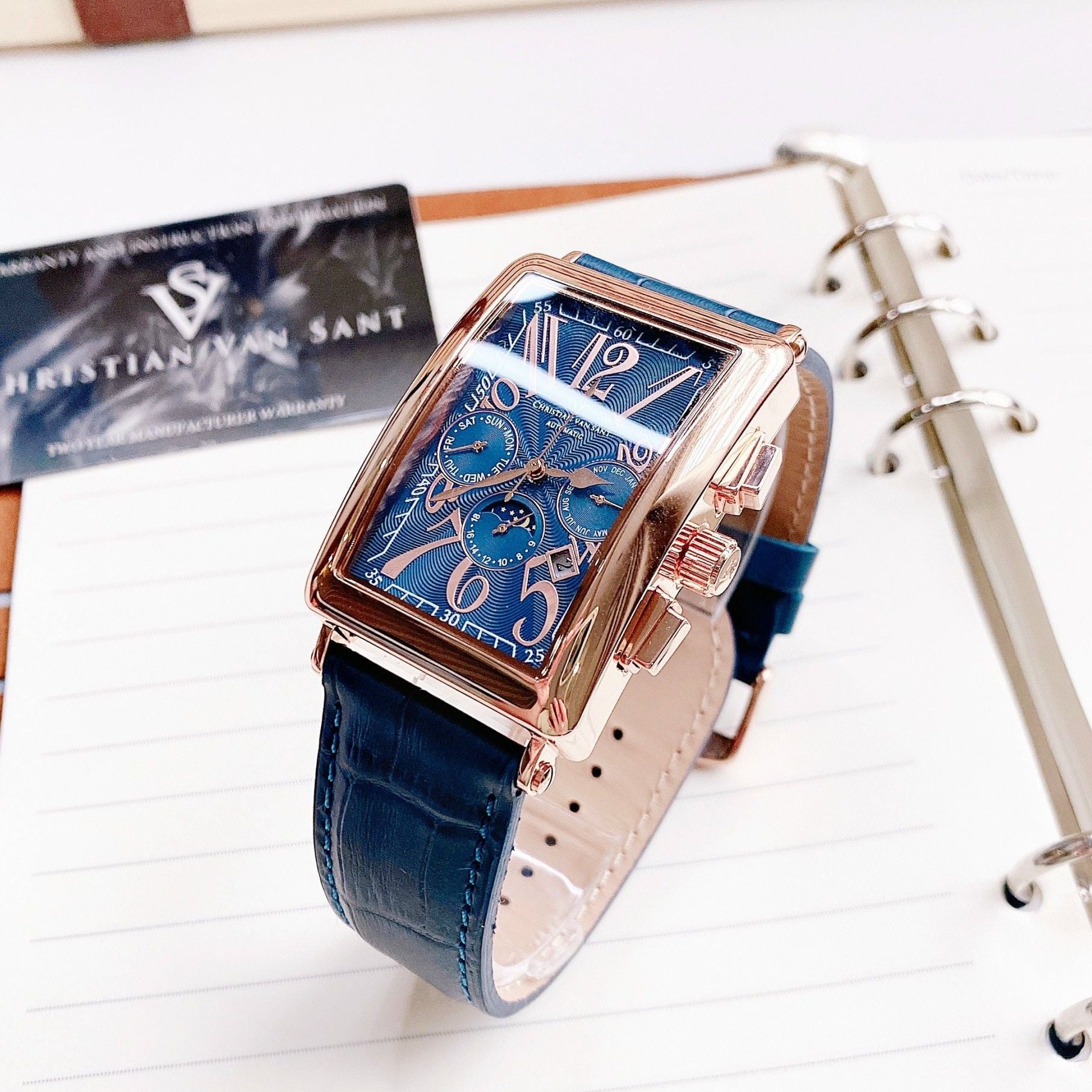 Đồng hồ Christian Van Sant Prodigy Automatic Blue Dial CV9142 – Thiết kế độc đáo, mặt xanh nổi bật, phong cách nam tính hiện đại