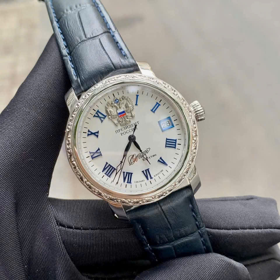 Đồng Hồ Nga Poljot President Chữ Ký Putin Bạc Đúc 925 Trạm Khắc Size 38mm – Biểu Tượng Quyền Lực Và Nghệ Thuật Cơ Khí Nga