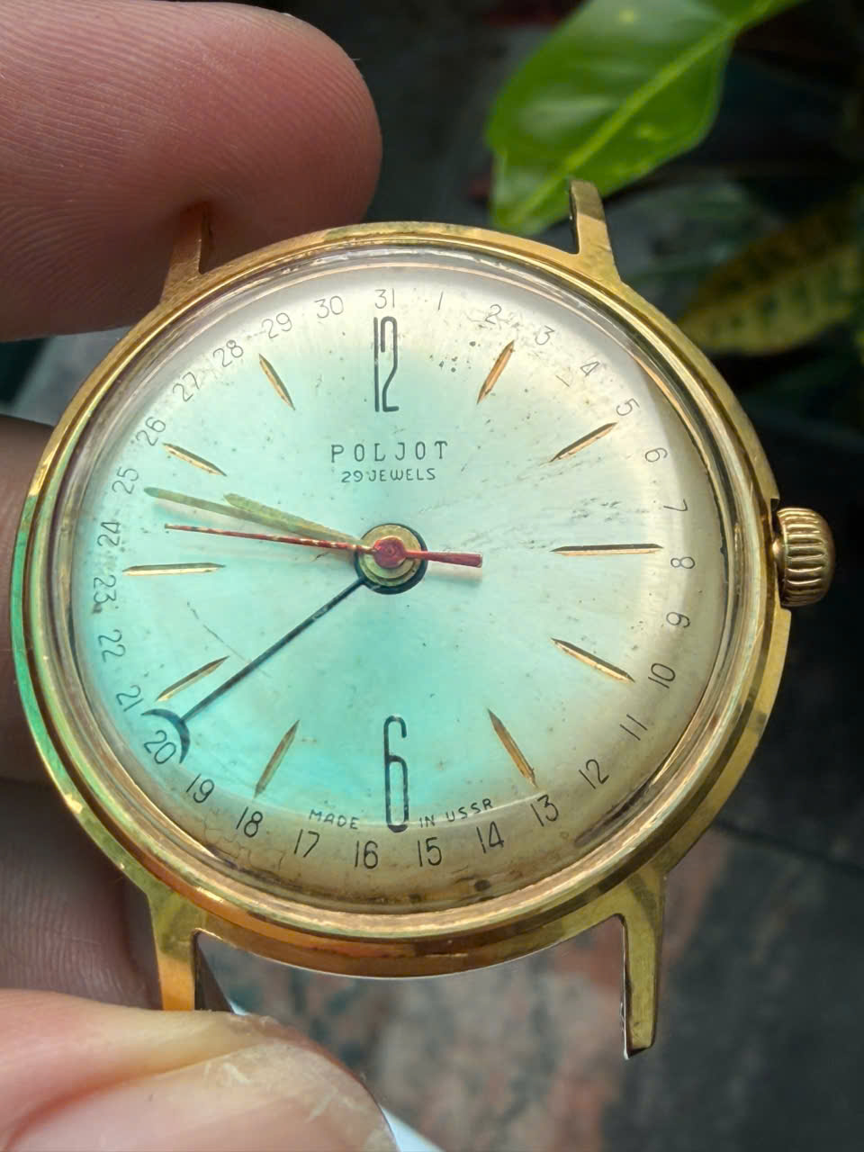 Đồng Hồ Nga Liên Xô Poljot Kocmoc / Kosmos 1965 Bọc Vàng Au20 4 Kim Lịch thiền trượng