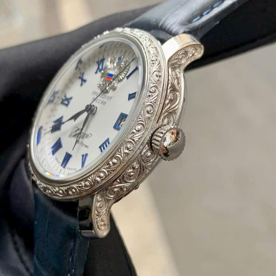 Đồng Hồ Nga Poljot President Chữ Ký Putin Bạc Đúc 925 Trạm Khắc Size 38mm – Biểu Tượng Quyền Lực Và Nghệ Thuật Cơ Khí Nga