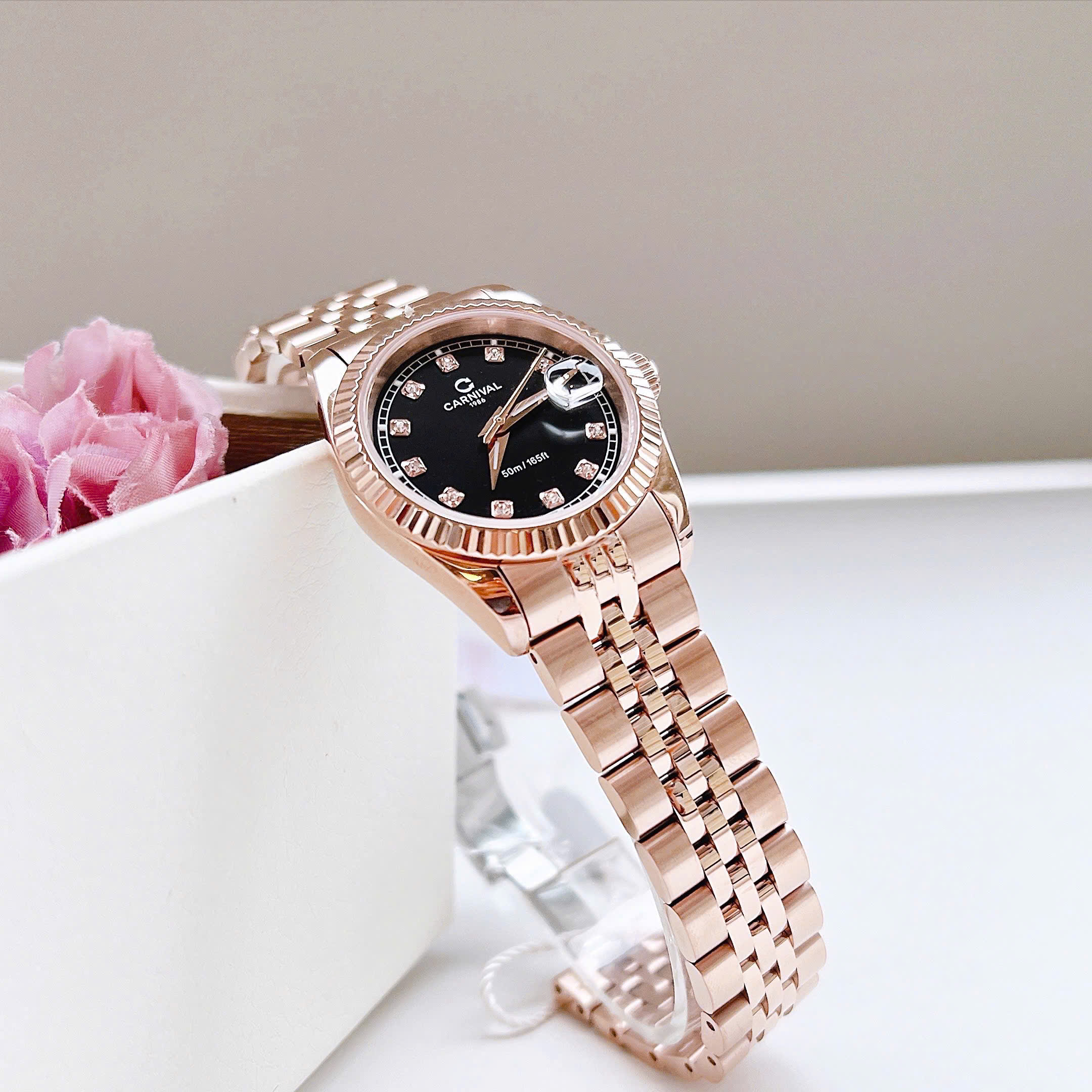 Đồng Hồ Carnival 8131L Women – Thiết Kế Dáng Rolex Demi Sang Trọng