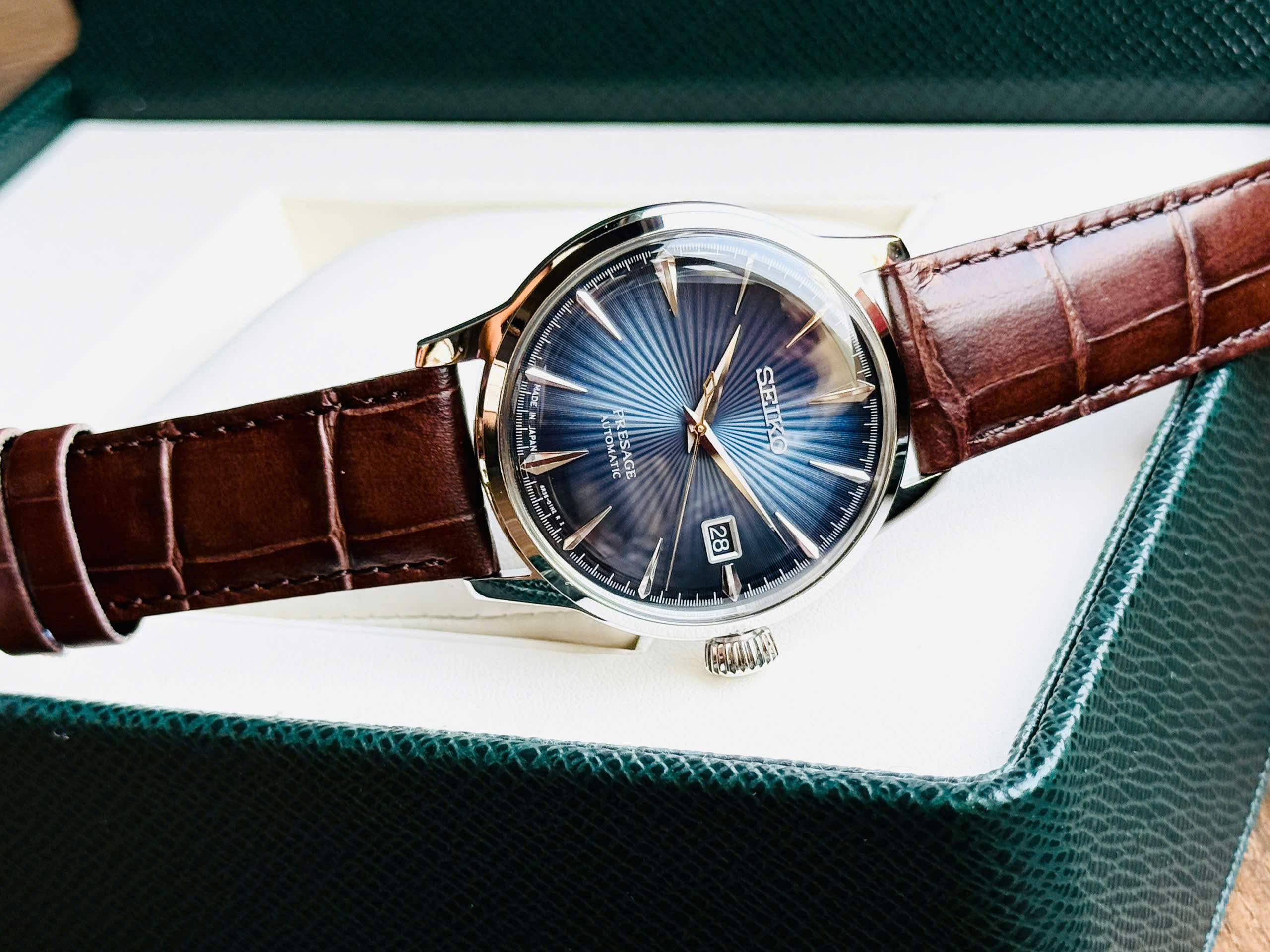 Đồng hồ SEIKO Presage Cocktail SRPK15J1 – Sắc xanh cocktail tinh tế, chuẩn phong cách Nhật Bản