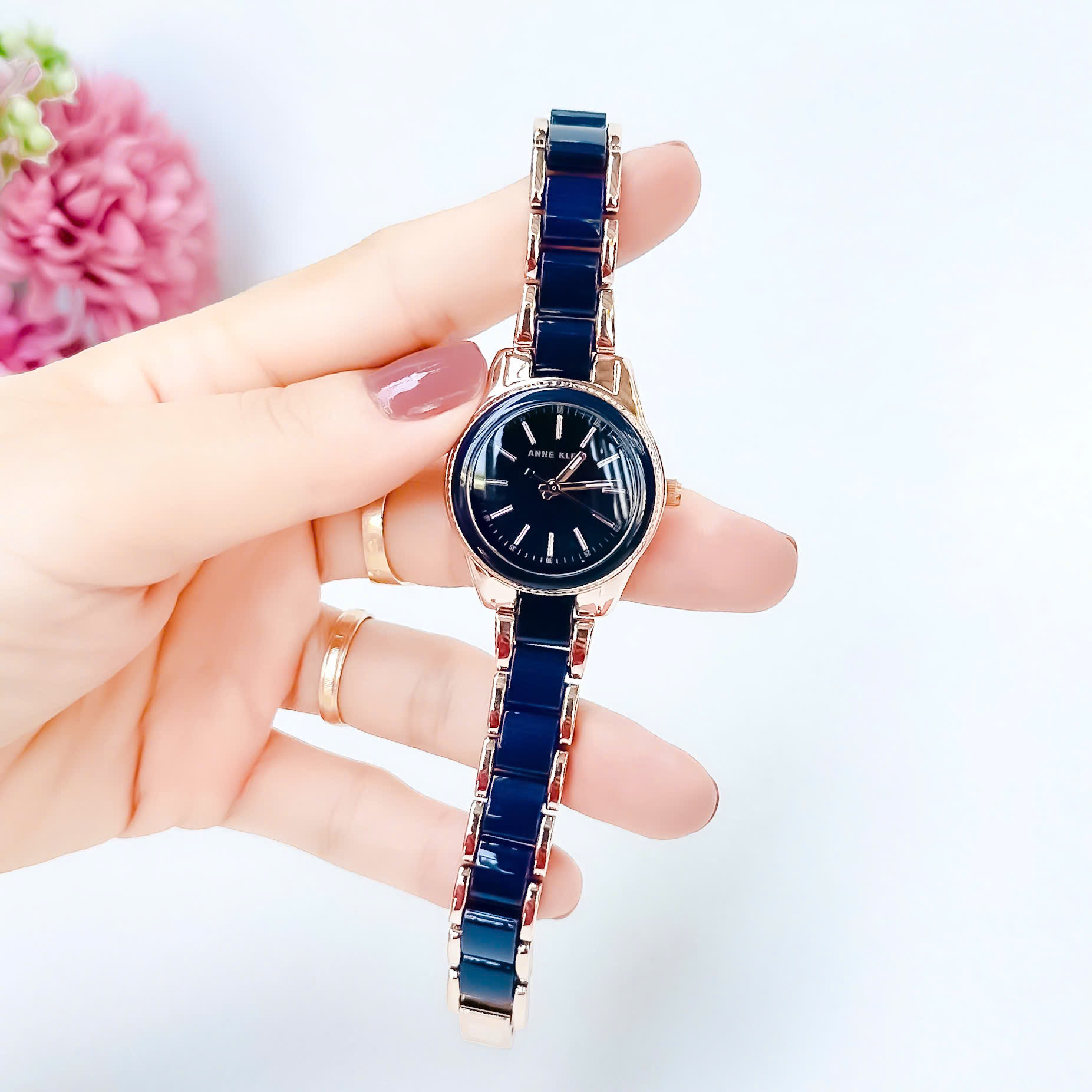 Đồng Hồ Nữ Anne Klein AK/3212NVRG – Sang Trọng Với Xanh Navy & Rose Gold