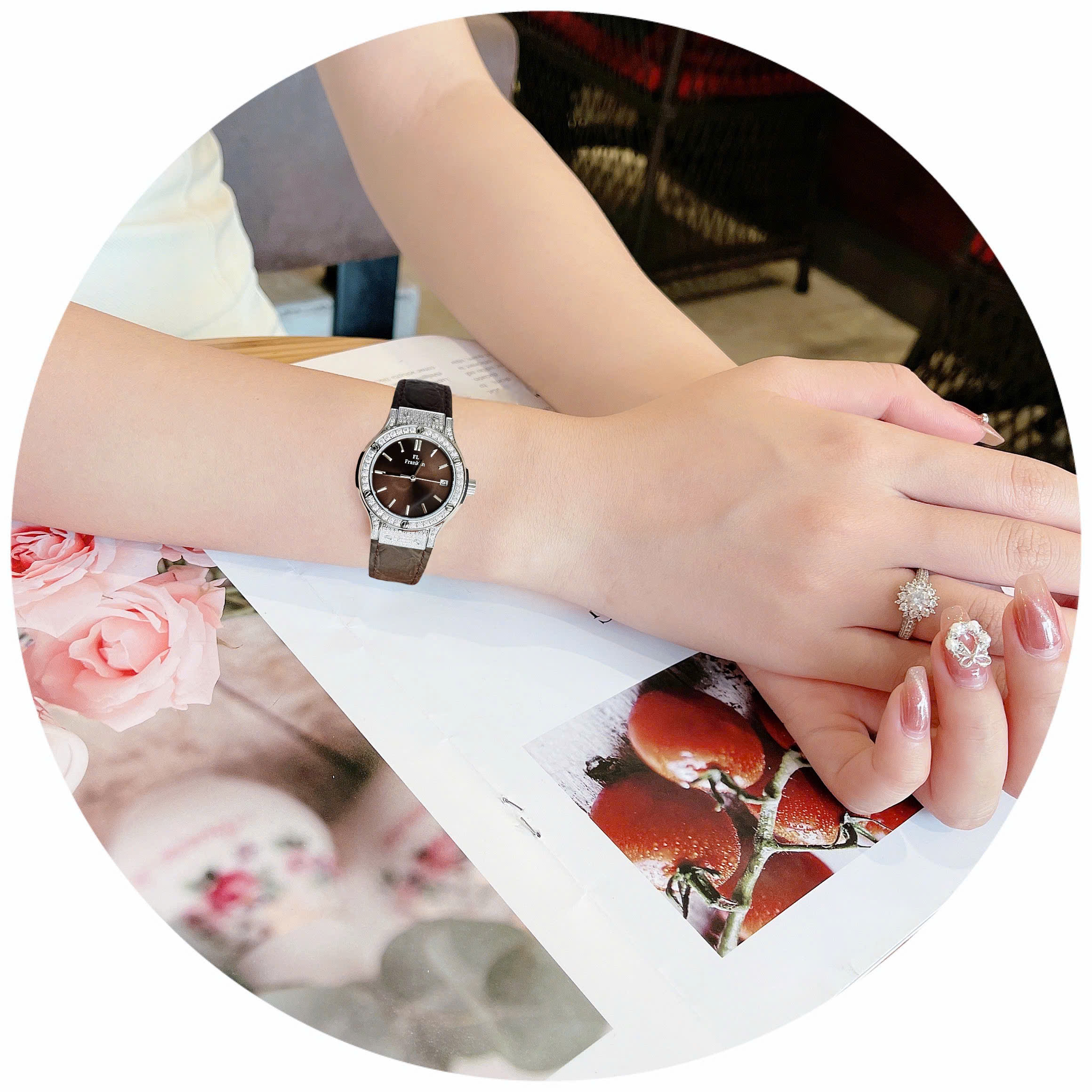 Đồng Hồ Franklin Bộ Sưu Tập Mới 2025 – Siêu Phẩm Tựa Hublot Mặt Khảm Trai Sang Trọng