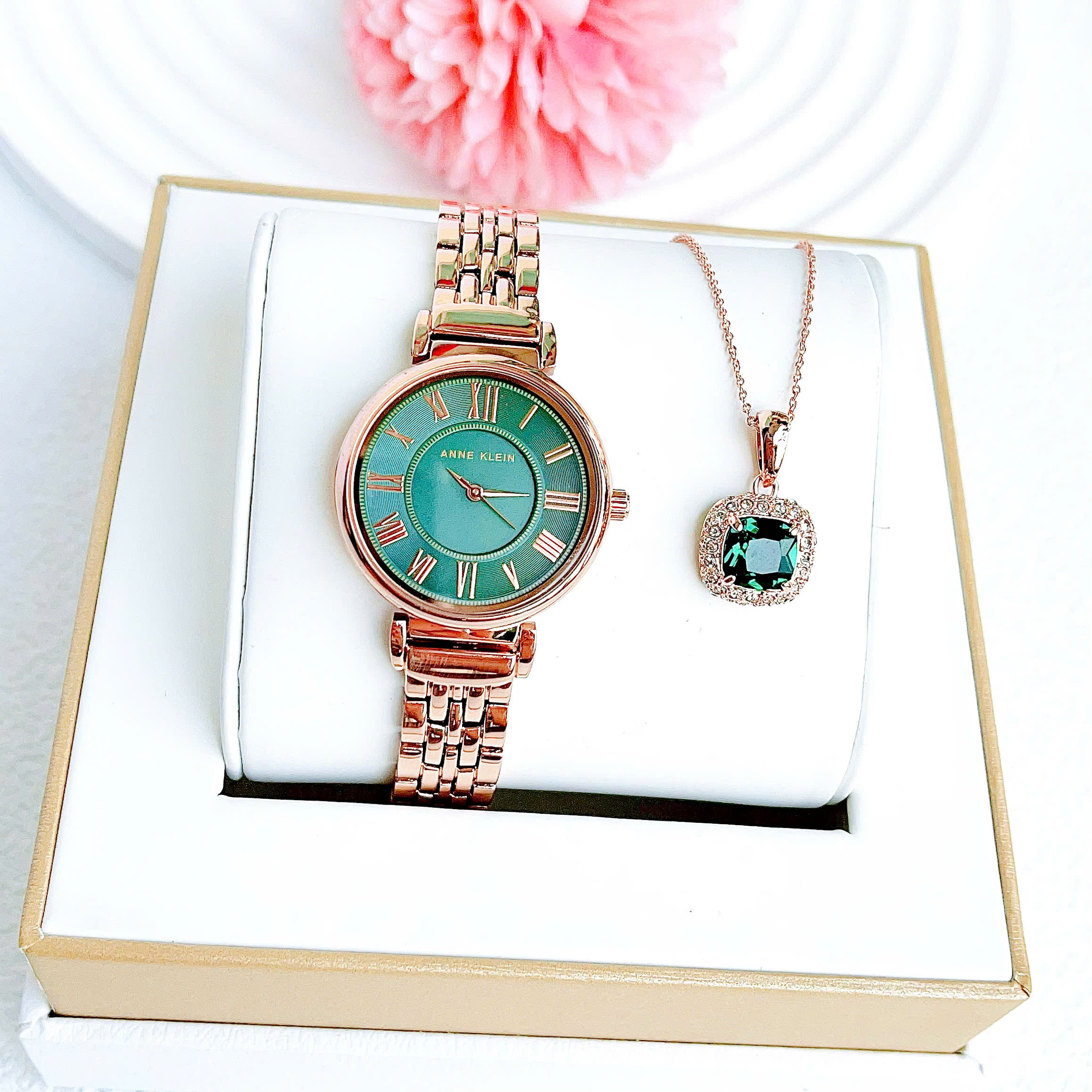 Đồng Hồ Anne Klein Green Dial Ladies Watch AK/2158GNRG