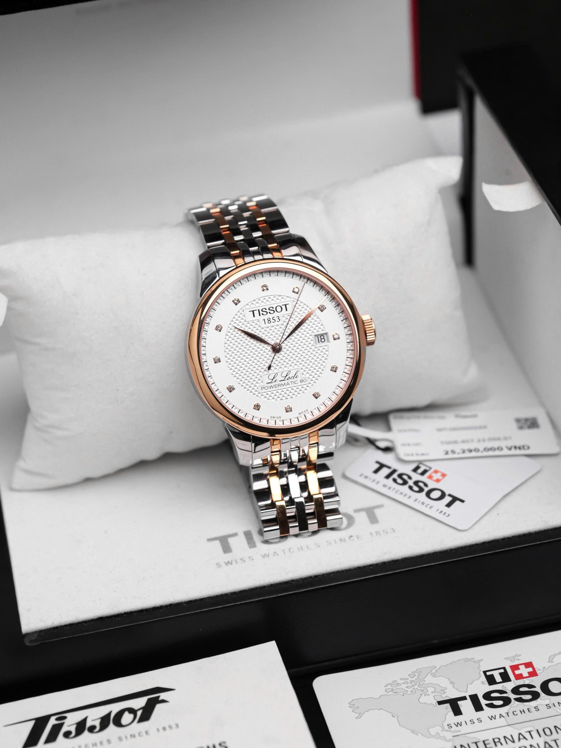 Đồng hồ Tissot Le Locle Powermatic 80 T006.407.22.036.01 – Đỉnh cao lịch lãm Thụy Sĩ, nay nâng cấp với kim cương thiên nhiên