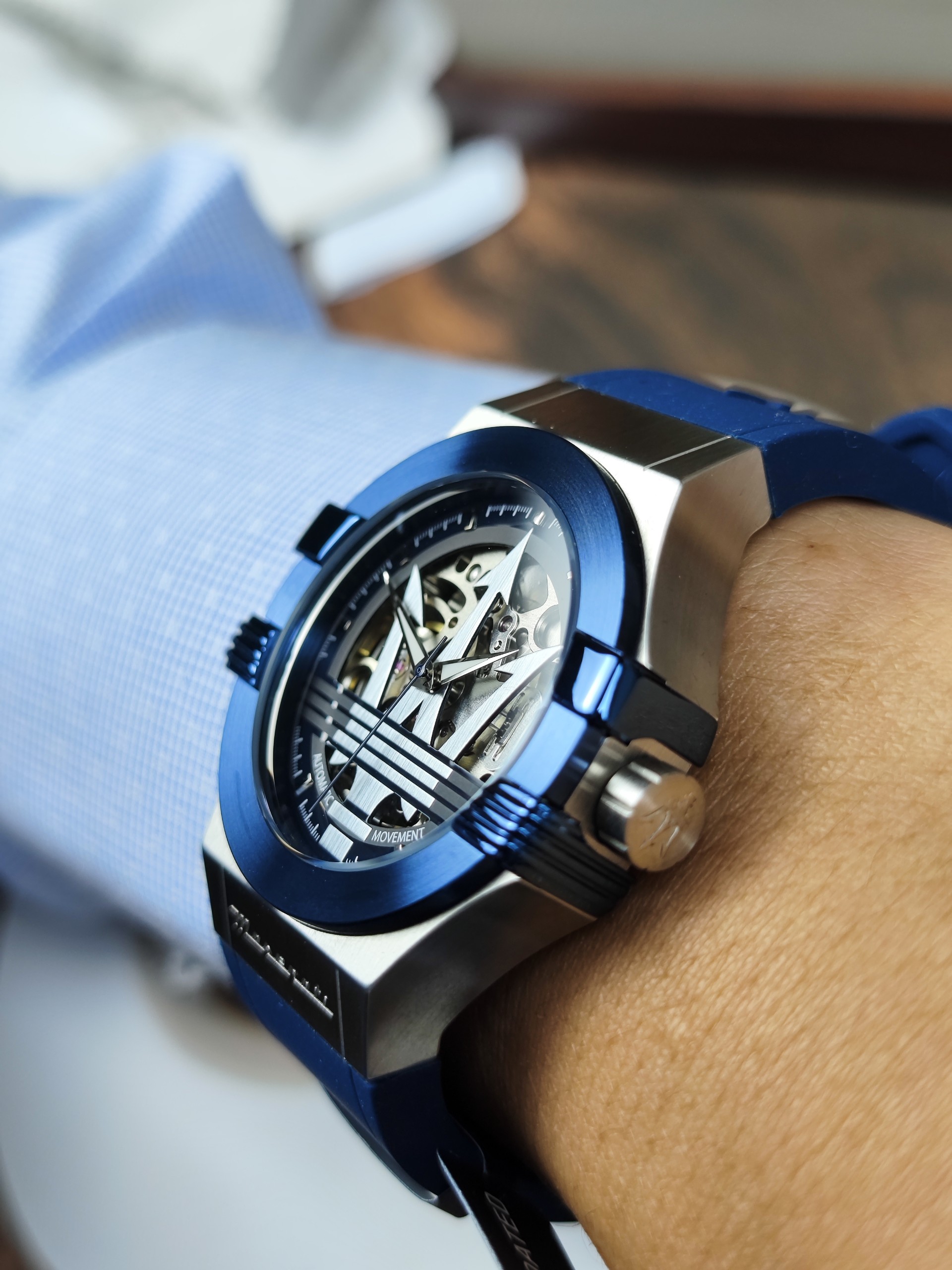 Đồng Hồ Nam Maserati Potenza Automatic Skeleton Dial Men Watch R8821108035/ R8821108028 Màu Xanh Blue