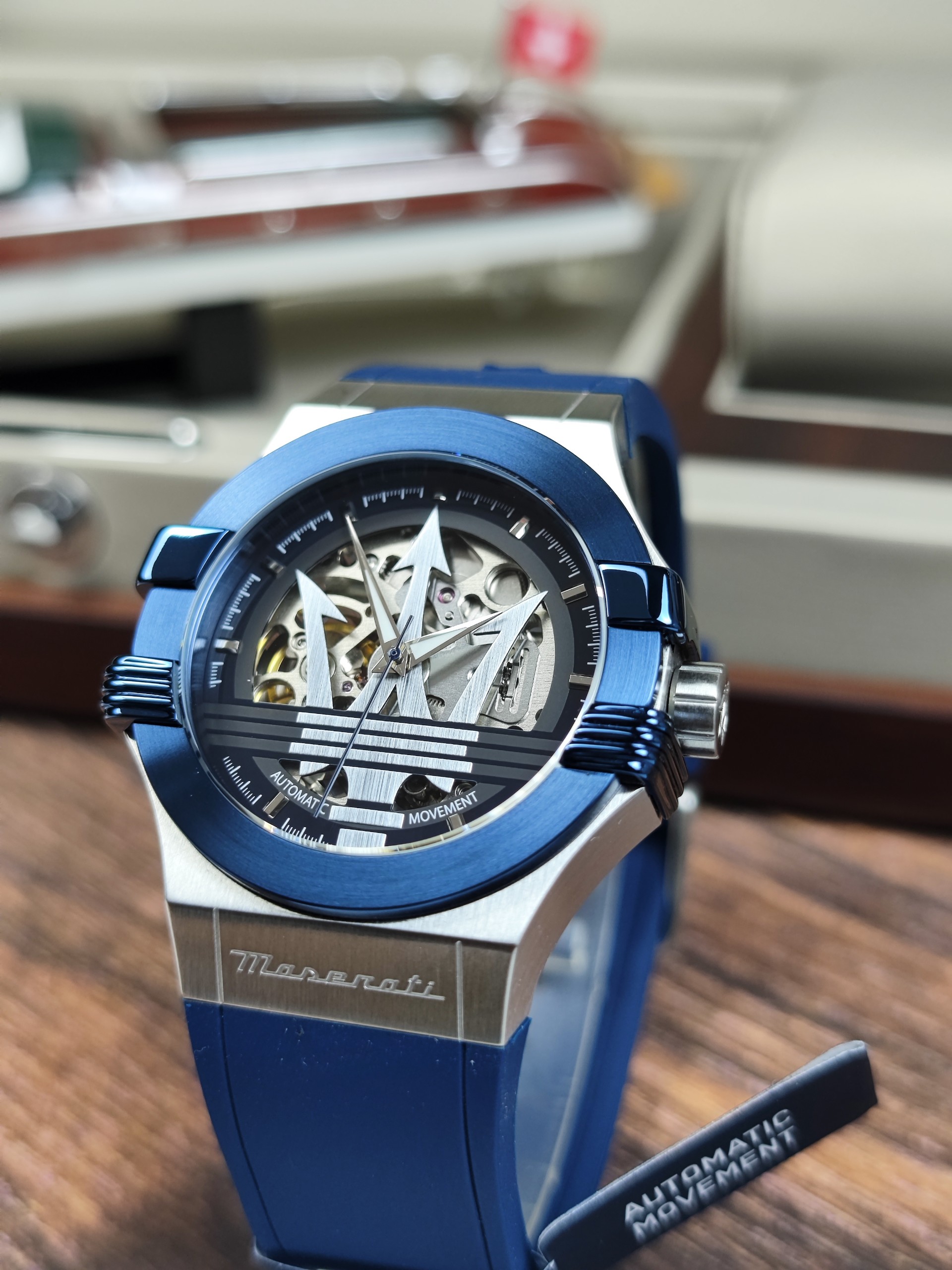 Đồng Hồ Nam Maserati Potenza Automatic Skeleton Dial Men Watch R8821108035/ R8821108028 Màu Xanh Blue