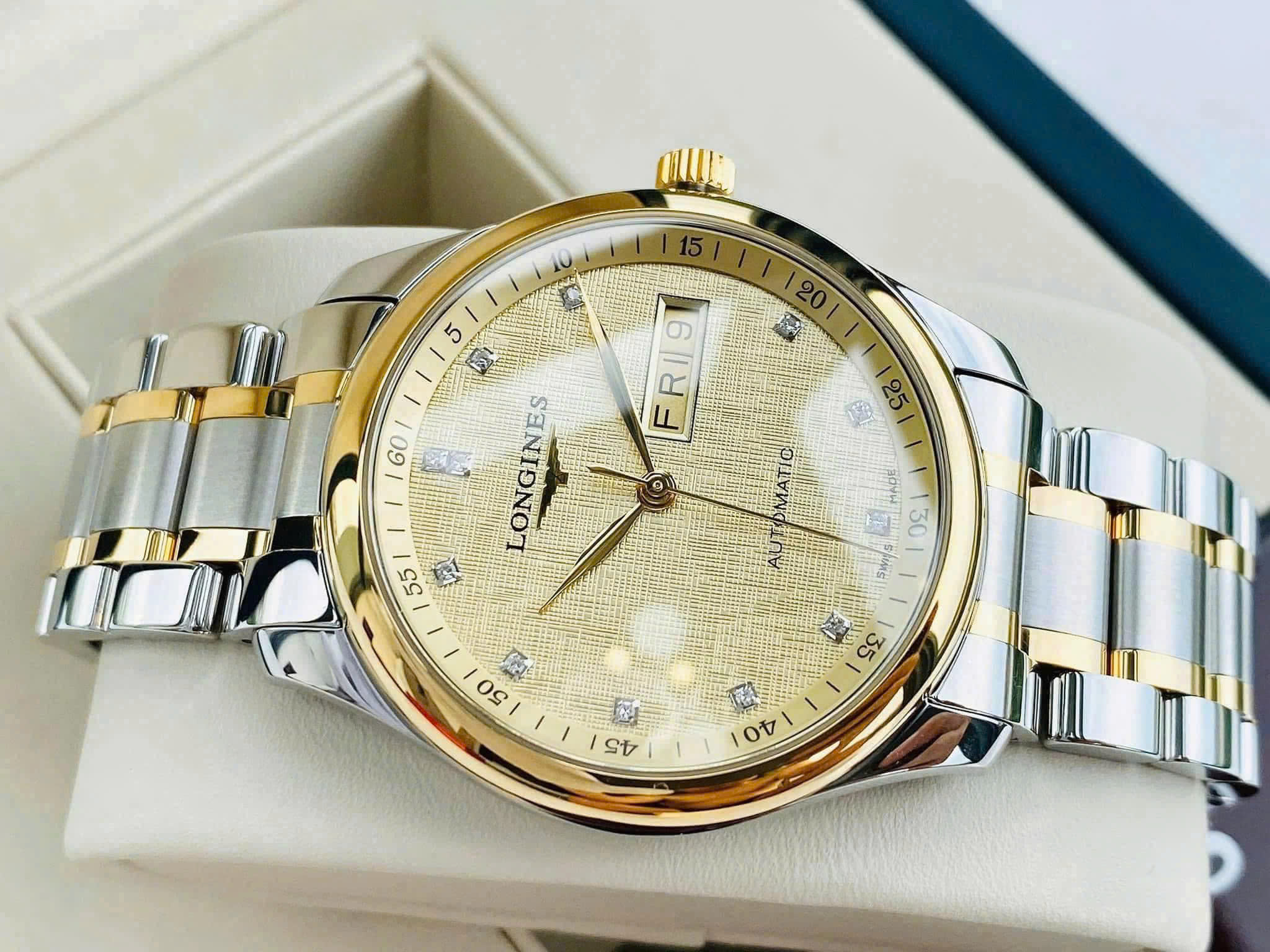 Đồng hồ Longines Master Collection Diamond L2.755.5.38.7 – Tinh Hoa Demi Vàng 18K & Kim Cương