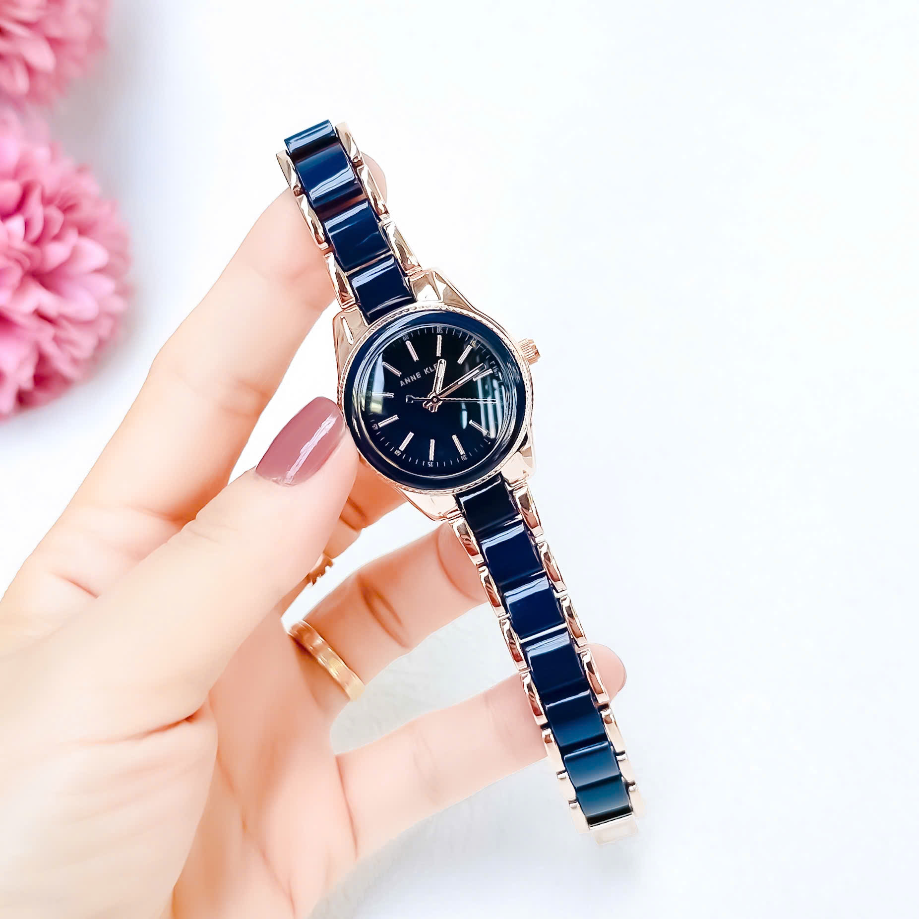 Đồng Hồ Nữ Anne Klein AK/3212NVRG – Sang Trọng Với Xanh Navy & Rose Gold