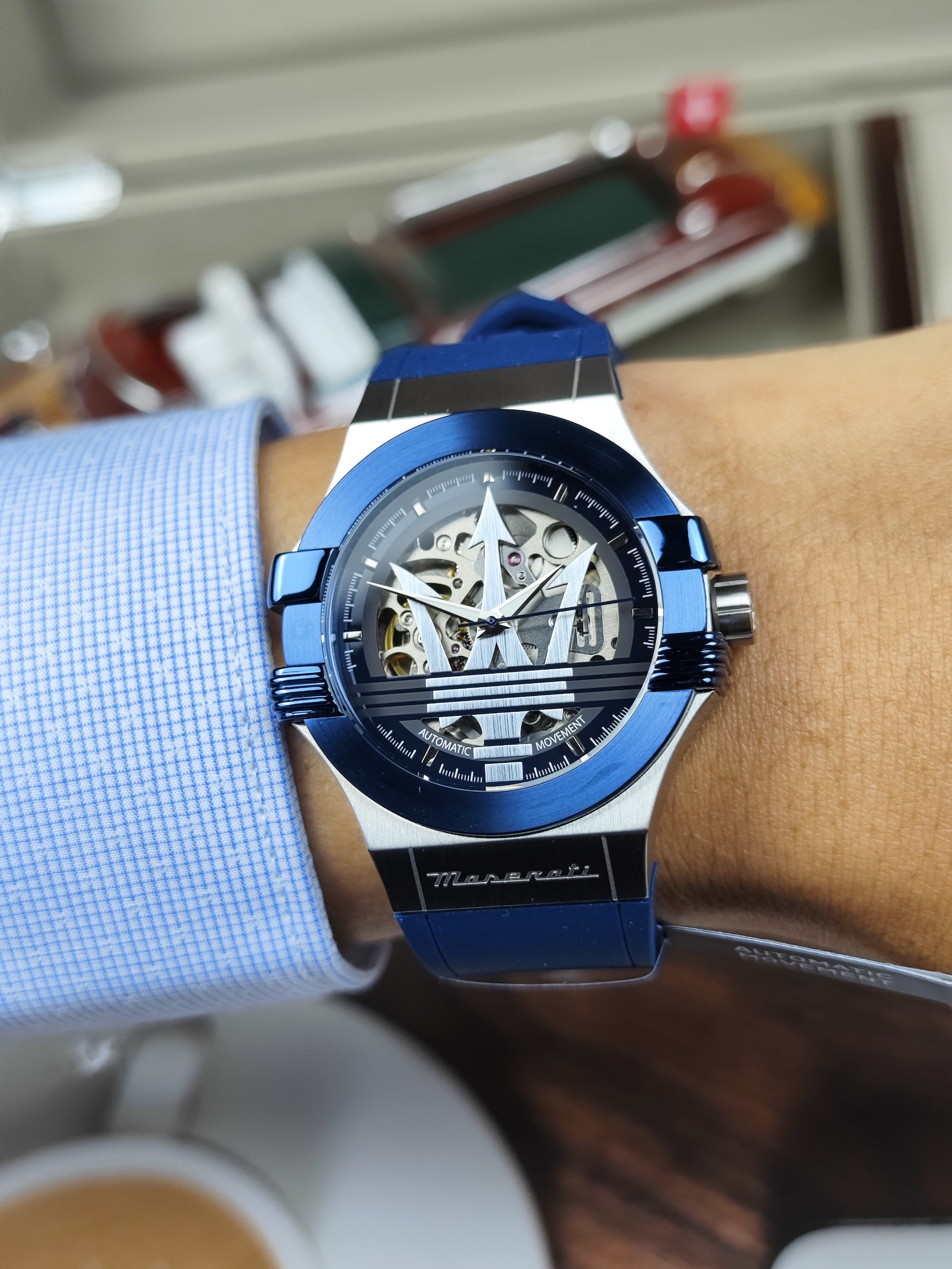 Đồng Hồ Nam Maserati Potenza Automatic Skeleton Dial Men Watch R8821108035/ R8821108028 Màu Xanh Blue