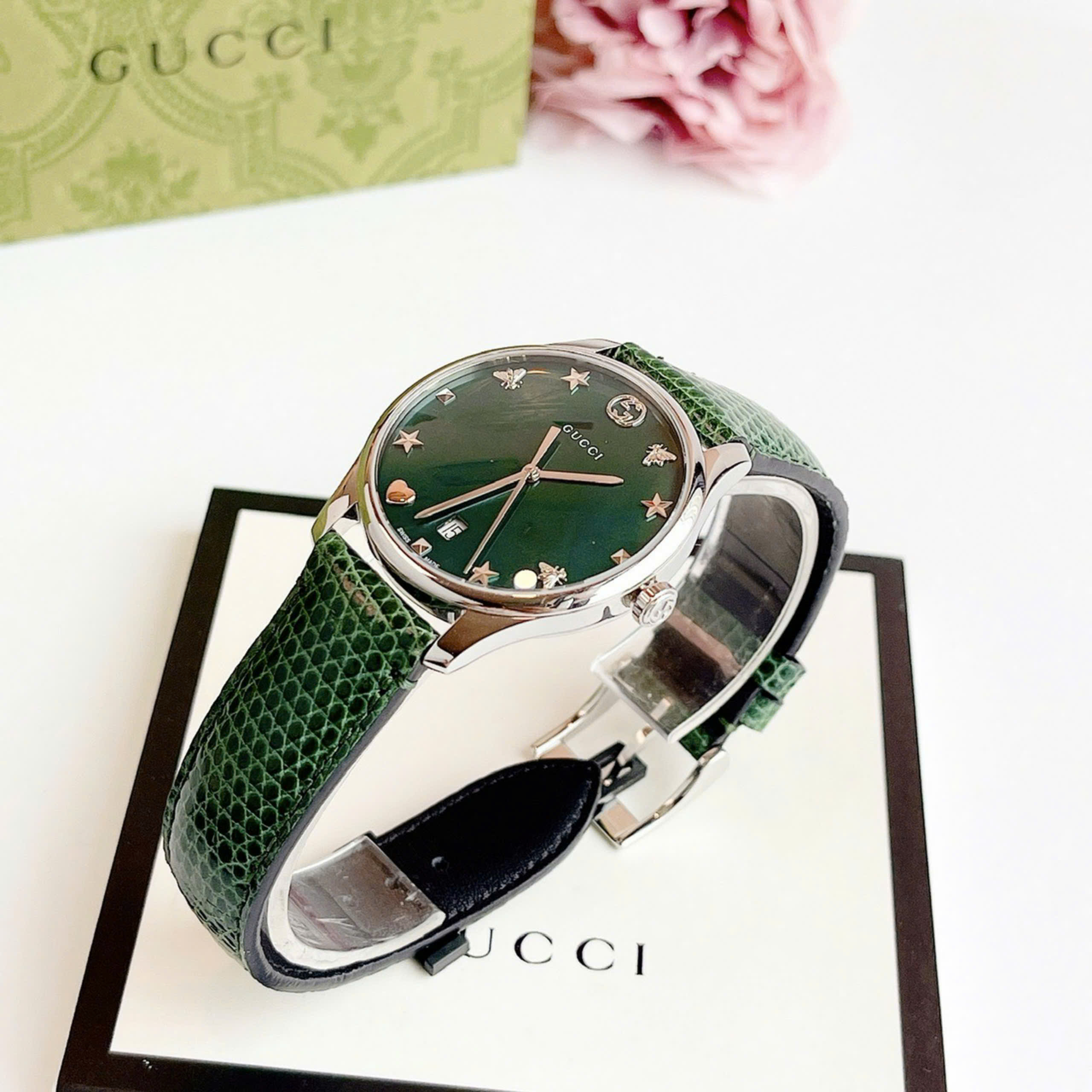 Đồng hồ Gucci G-Timeless Green Mother of Pearl Dial Women’s Watch – YA1264042