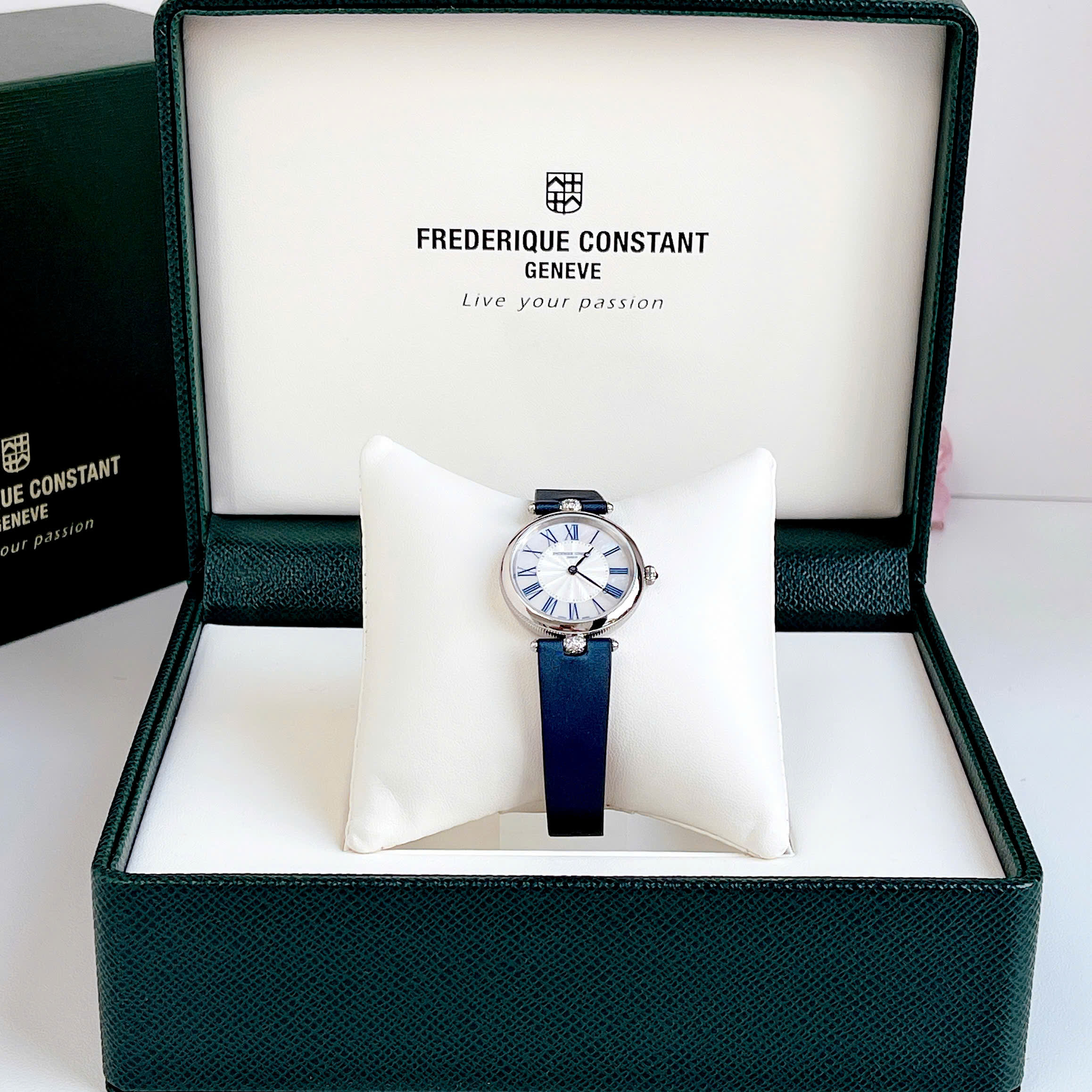 Đồng Hồ Nữ Frederique Constant Classics Art FC-200MPWN2AR2D6 Màu Xanh Trắng