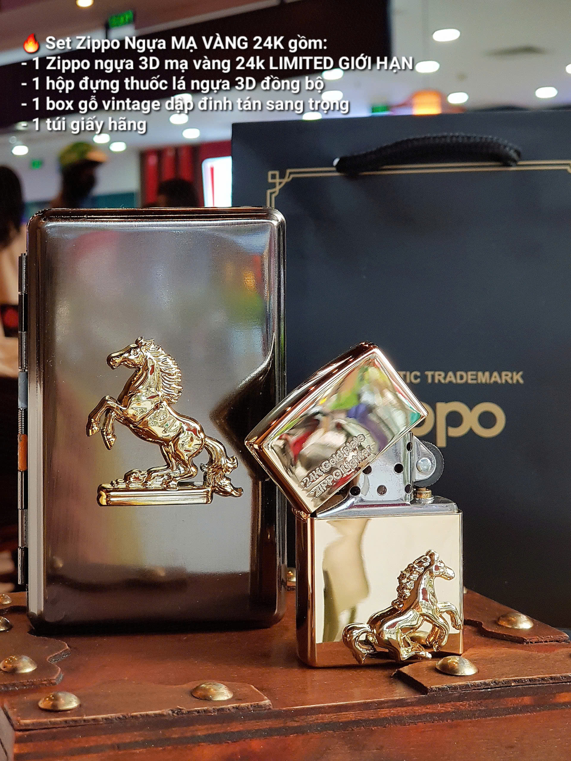 Bật lửa Zippo Ngựa mạ vàng 24K Limited – Siêu phẩm linh vật năm 2026 lần đầu xuất hiện
