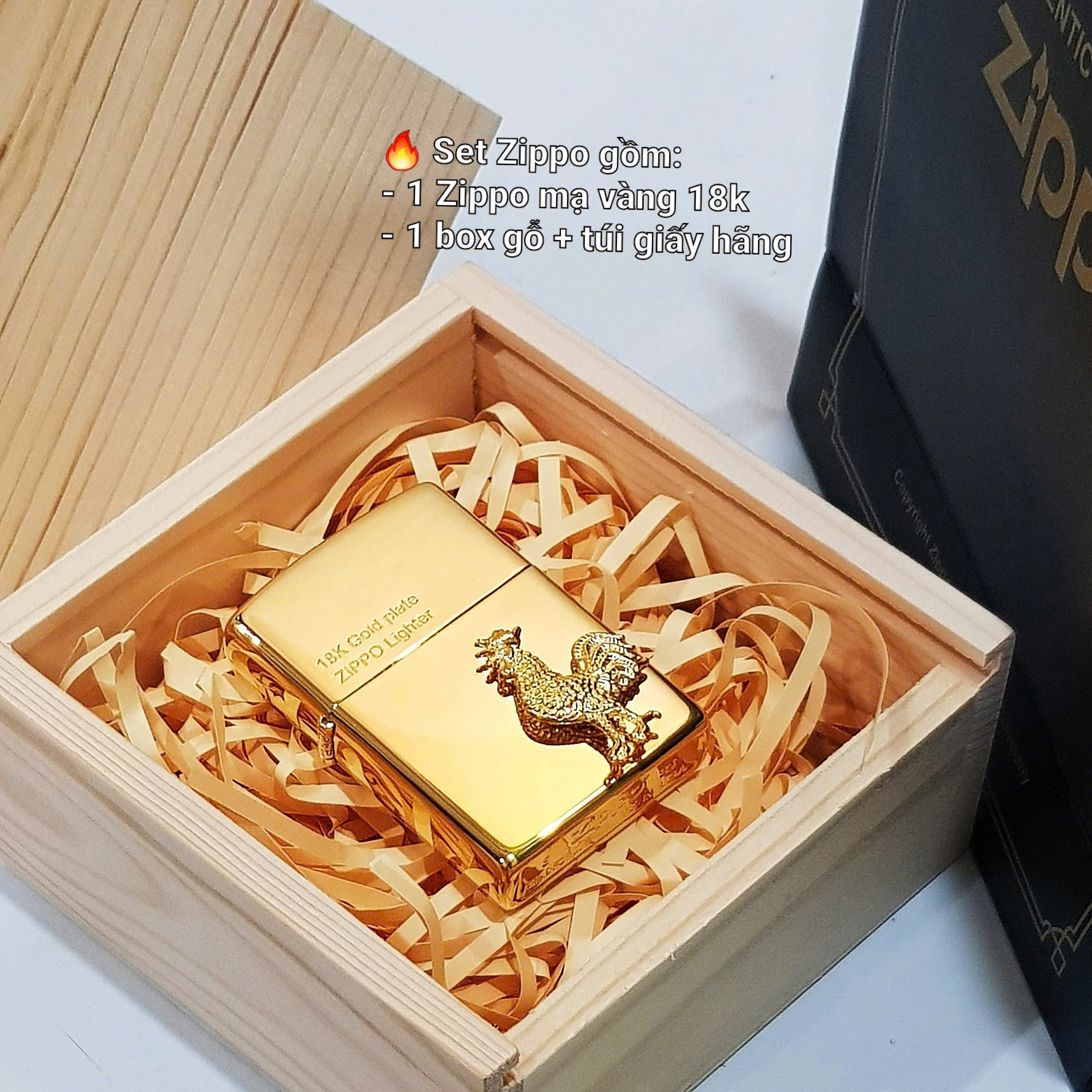 Zippo Tuổi Dậu Mạ Vàng 18K – Siêu Phẩm Mới Nhất 2025