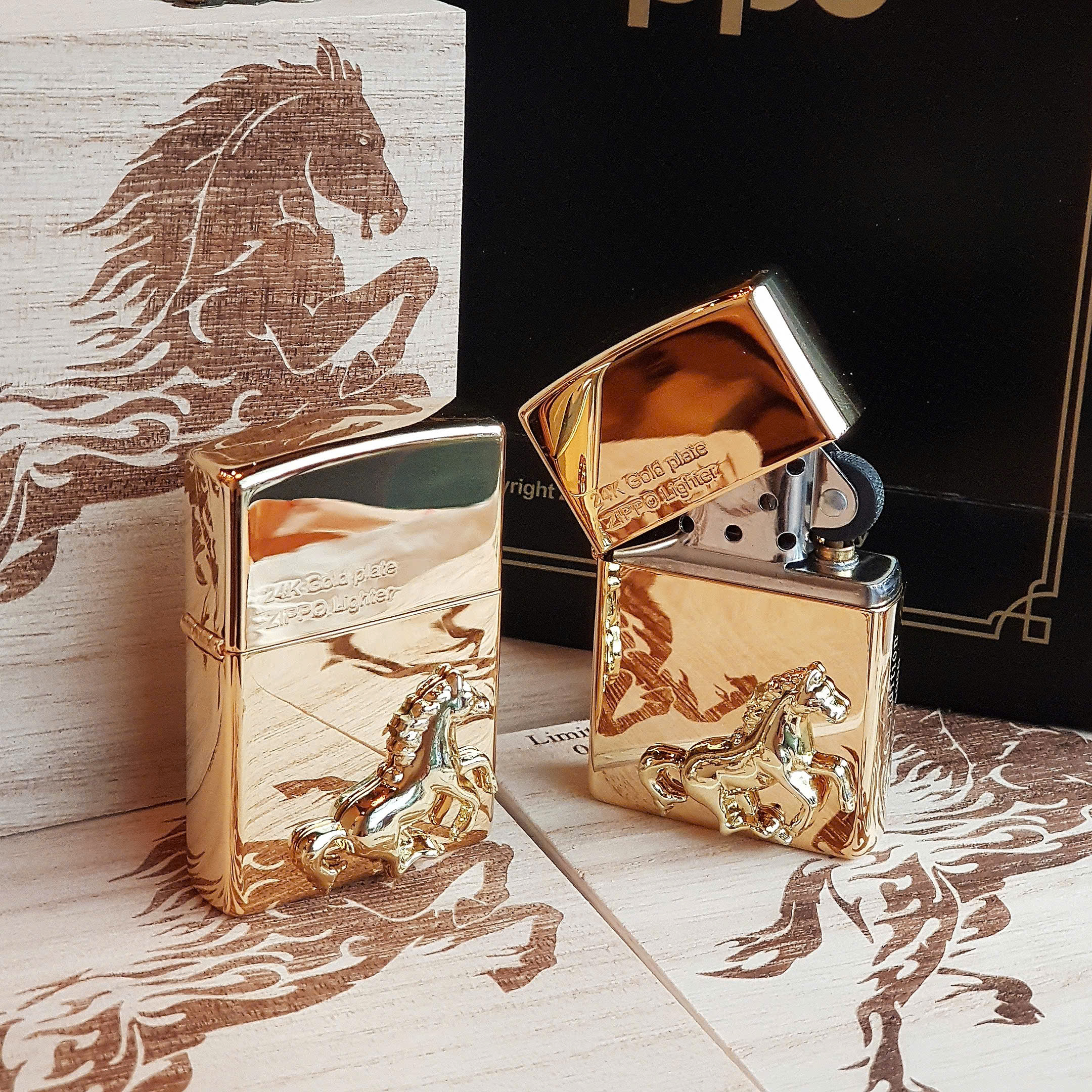 Bật lửa Zippo Ngựa mạ vàng 24K Limited – Siêu phẩm linh vật năm 2026 lần đầu xuất hiện