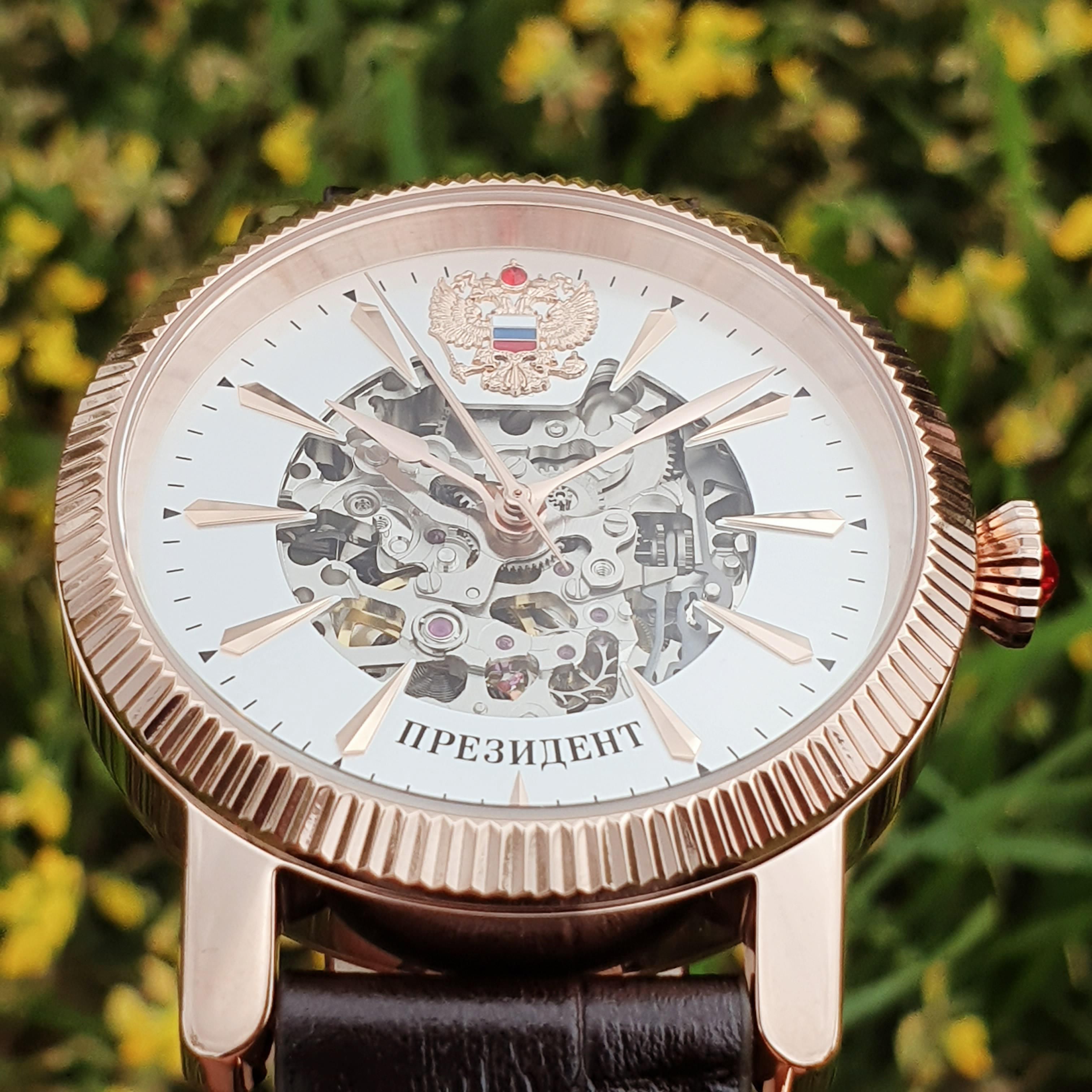 Đồng hồ tổng thống Nga skeleton vỏ mạ vàng cao cấp 25219