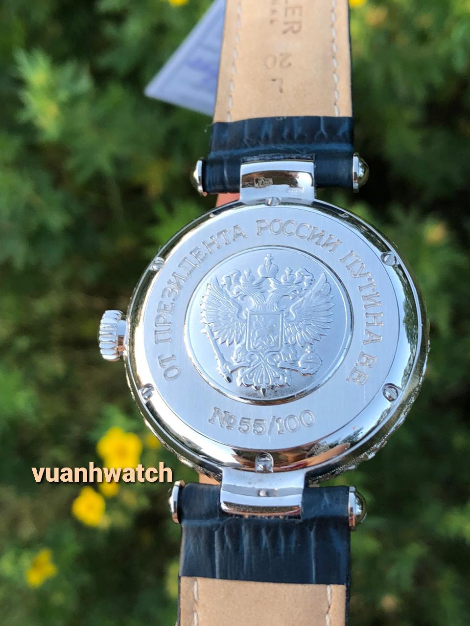 Đồng hồ Poljot Tổng thống Nga bạc đúc nguyên khối 3105  252BD007