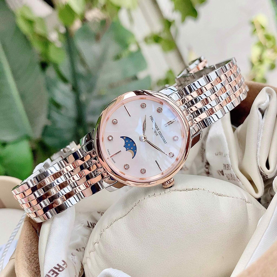 Đồng Hồ Nữ Frederique Constant Ladies Watch FC-206MPWD1S2B Màu Bạc Vàng Hồng