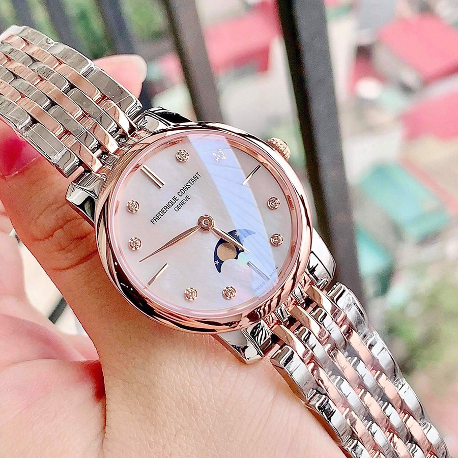 Đồng Hồ Nữ Frederique Constant Ladies Watch FC-206MPWD1S2B Màu Bạc Vàng Hồng