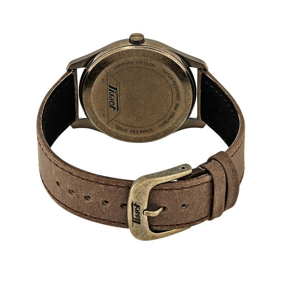 Đồng Hồ Nam Tissot Quartz Visodate T118.410.36.057.00 Màu Nâu Đen