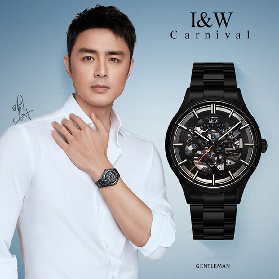 Đồng Hồ Nam I&W Carnival 588G3 Automatic Màu Đen