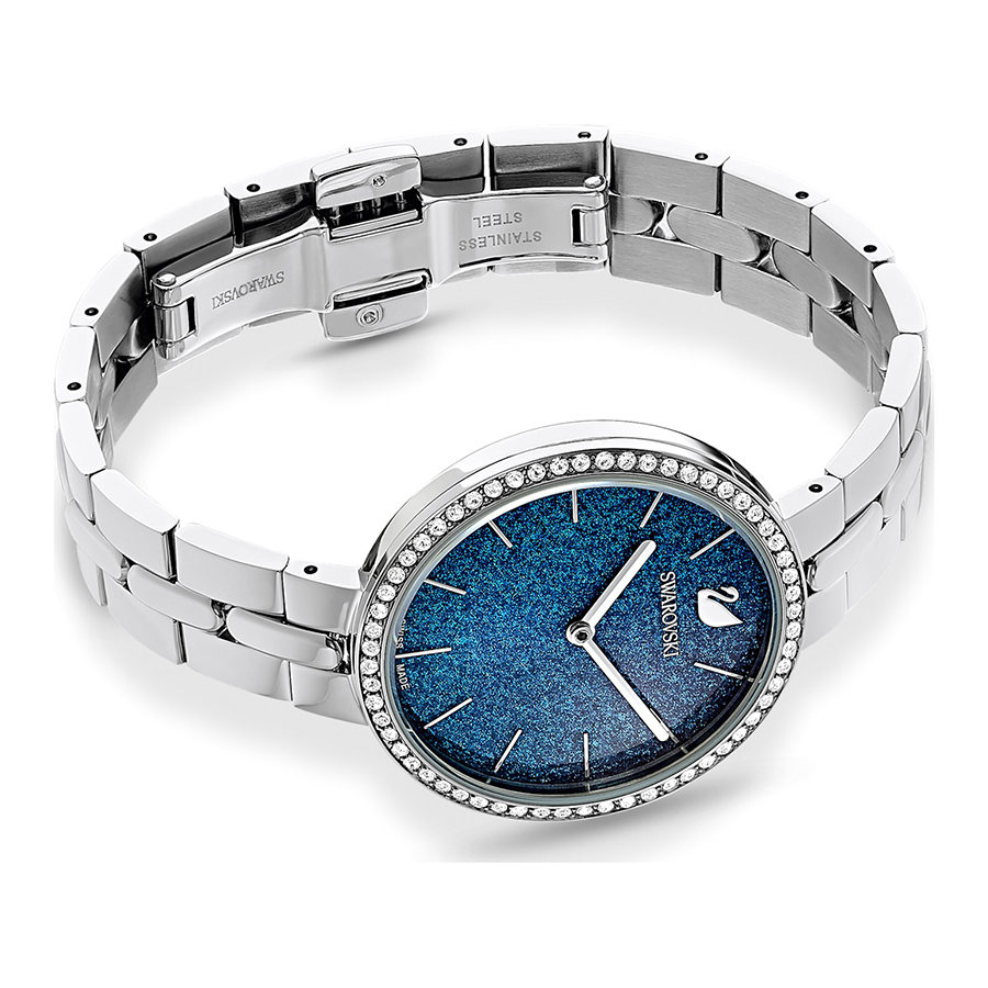 Đồng Hồ Nữ Swarovski Cosmopolitan Watch Swiss Made, Metal Bracelet, Blue, Stainless Steel 5517790 Màu Xanh Bạc