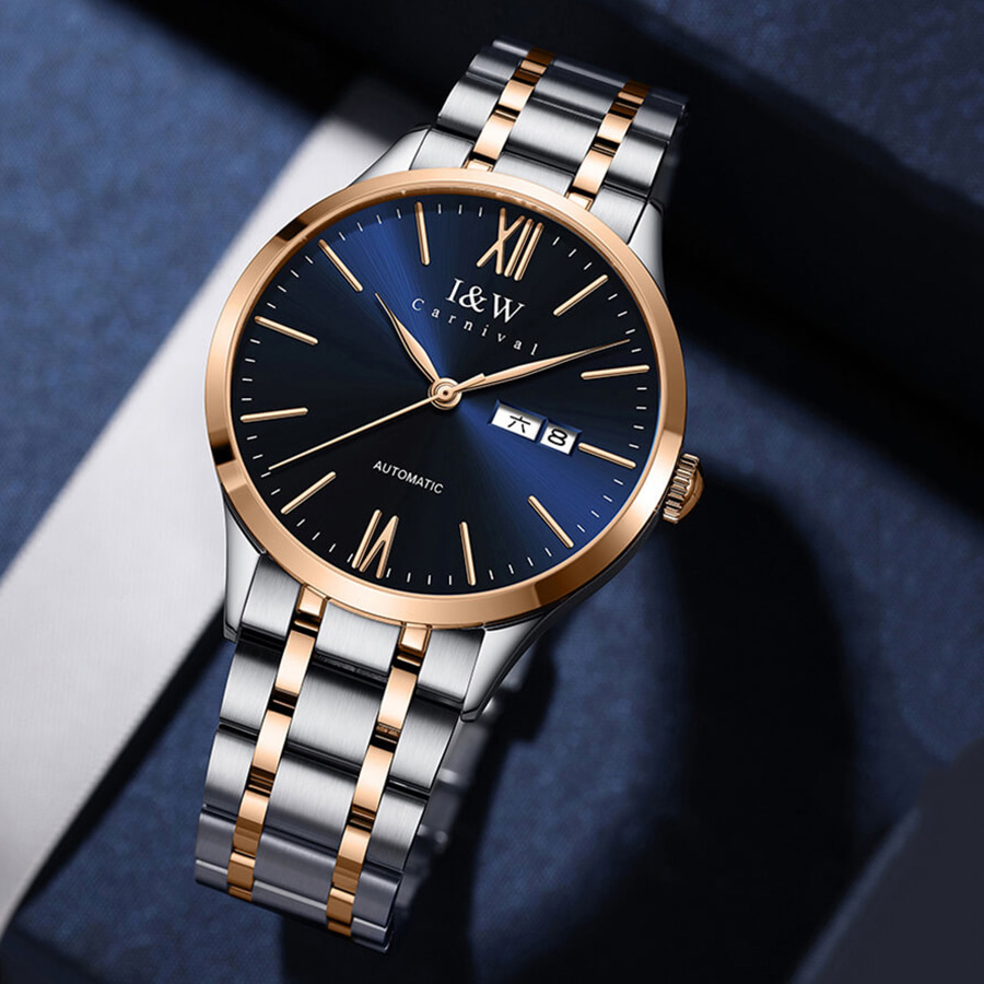 Đồng Hồ Nam I&W Carnival 529G9 Automatic Màu Xanh Bạc