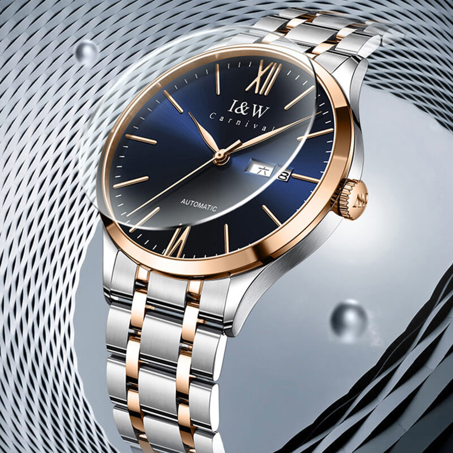 Đồng Hồ Nam I&W Carnival 529G9 Automatic Màu Xanh Bạc