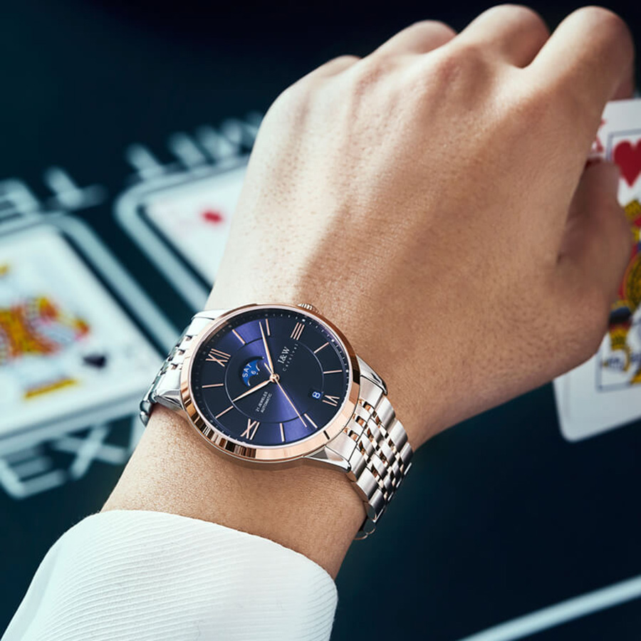 Đồng Hồ Nam I&W Carnival 528G8 Automatic Màu Xanh Bạc