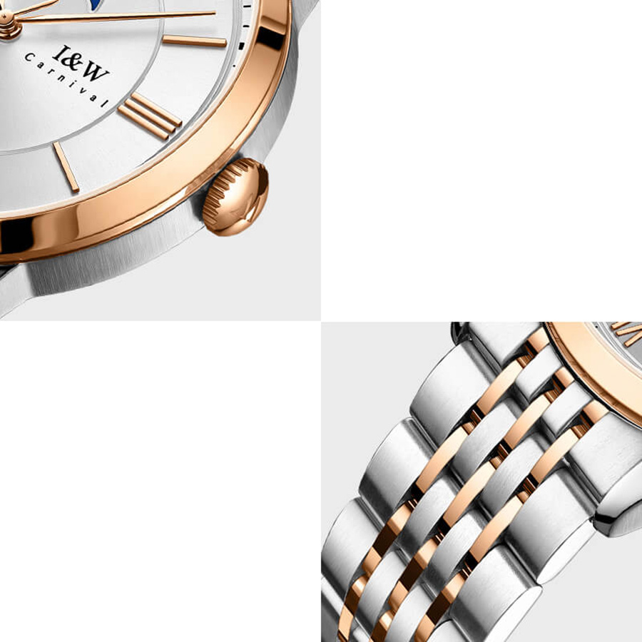 Đồng Hồ Nam I&W Carnival 528G8 Automatic Màu Xanh Bạc