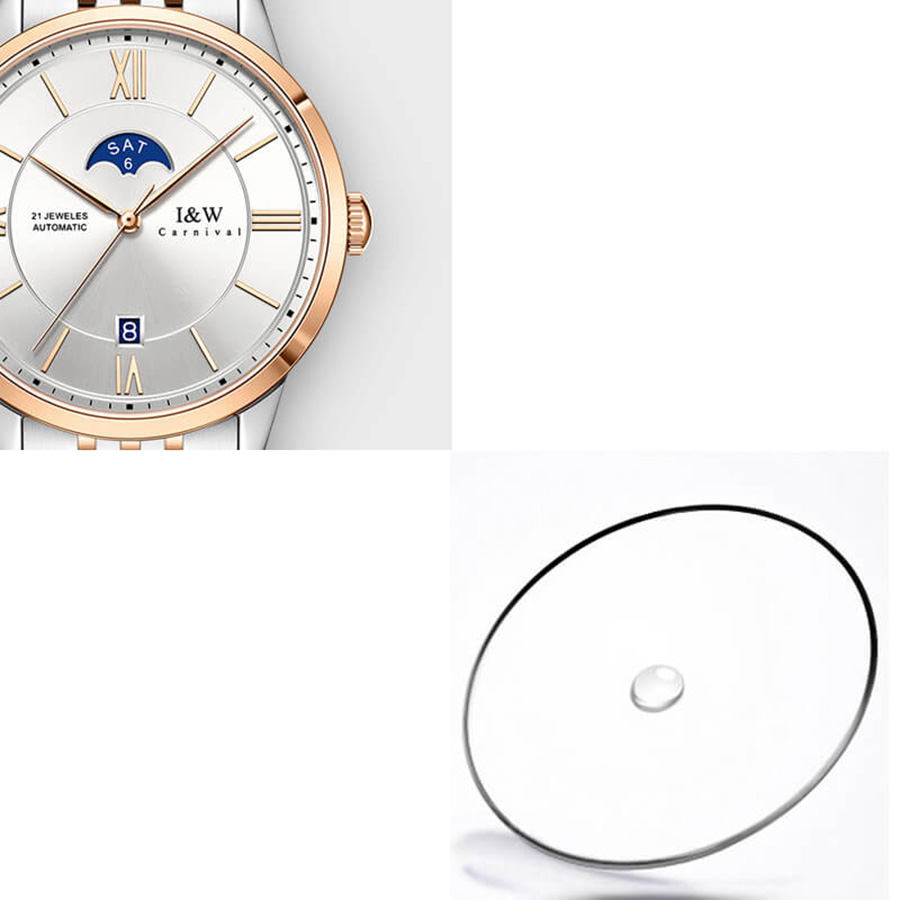 Đồng Hồ Nam I&W Carnival 528G7 Automatic Màu Bạc Phối Vàng Hồng