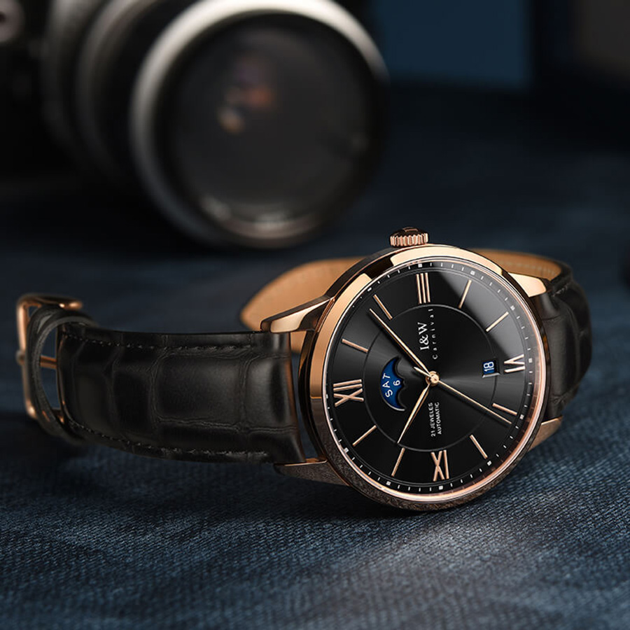 Đồng Hồ Nam I&W Carnival 528G3 Automatic Màu Đen
