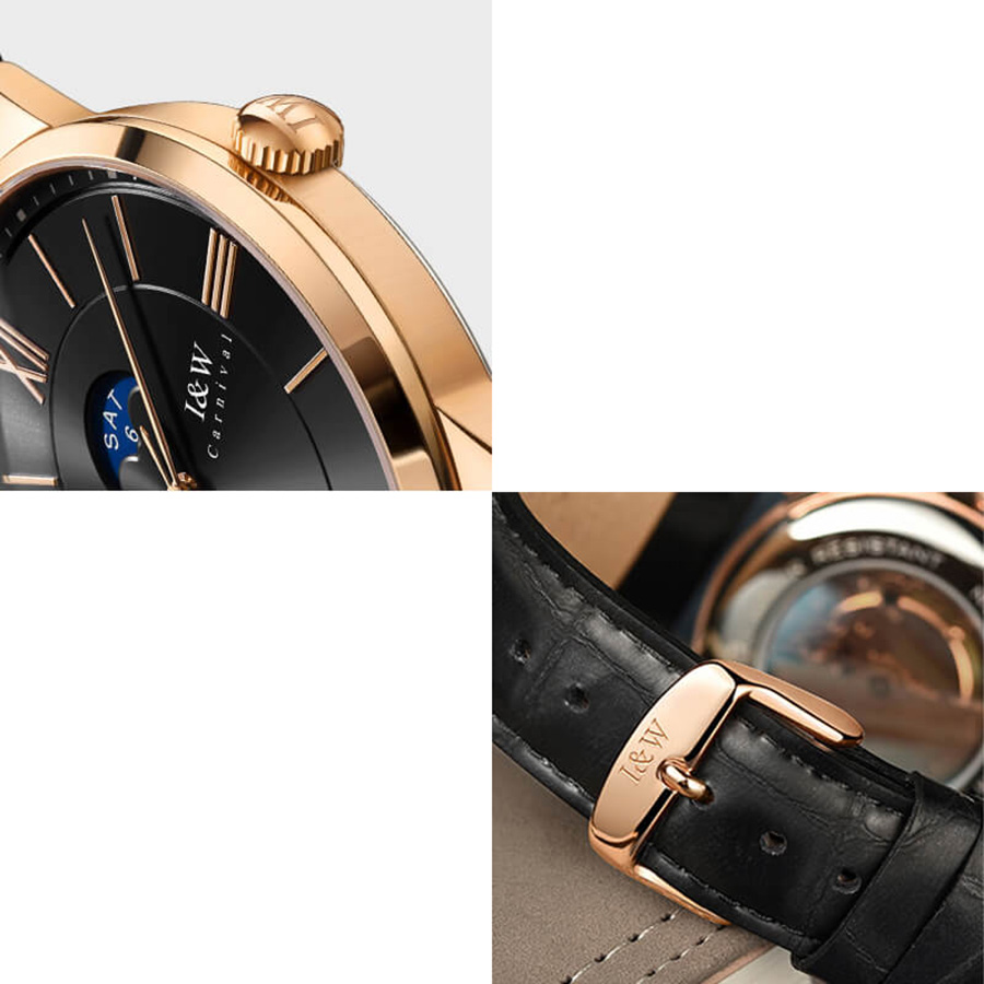 Đồng Hồ Nam I&W Carnival 528G3 Automatic Màu Đen