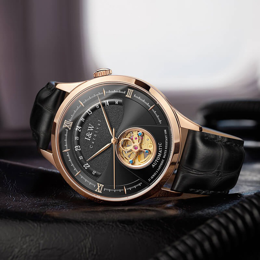 Đồng Hồ Nam I&W Carnival 525G3 Automatic Màu Đen