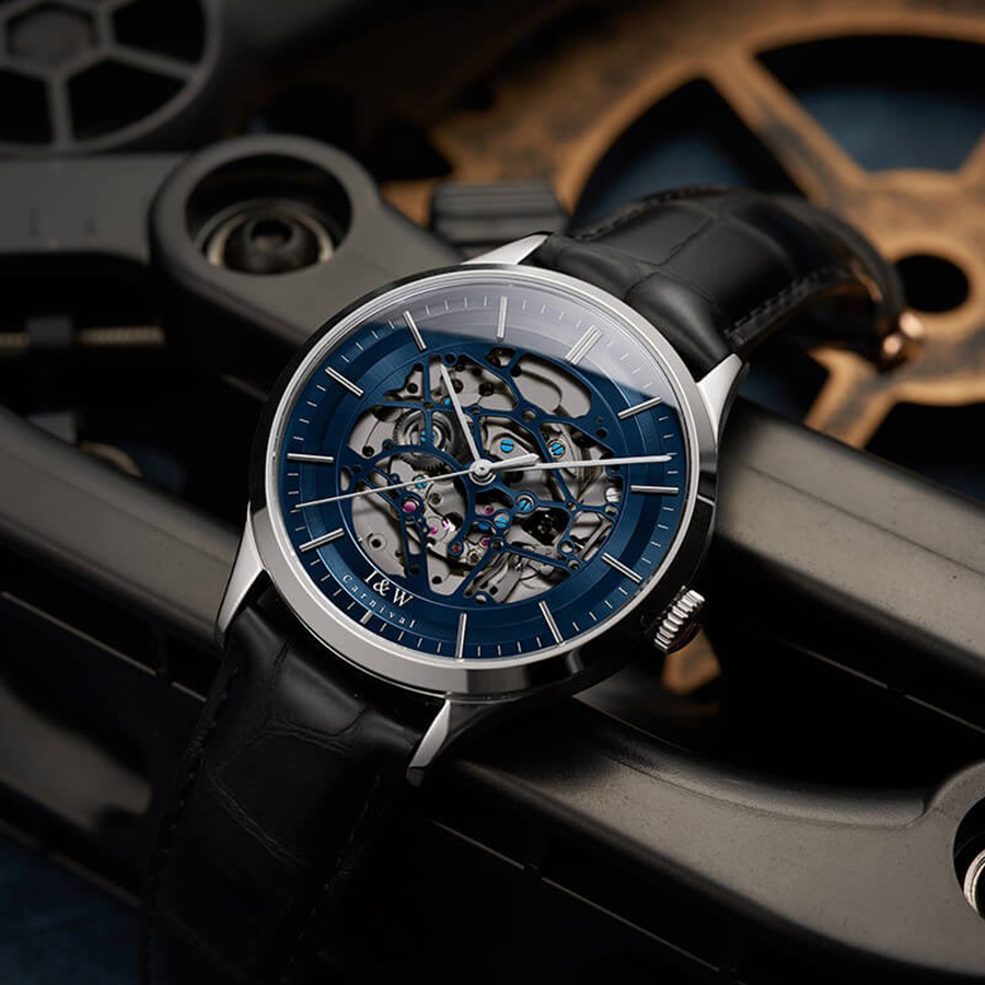 Đồng Hồ Nam I&W Carnival 524G3 Automatic Màu Đen Bạc