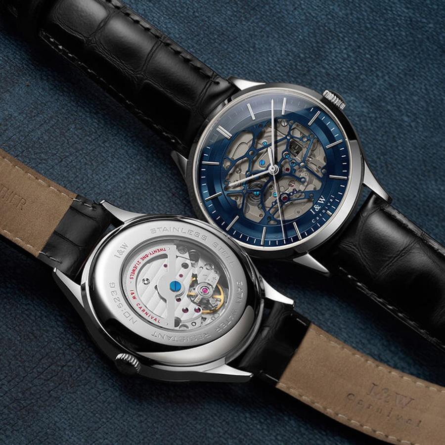 Đồng Hồ Nam I&W Carnival 524G3 Automatic Màu Đen Bạc