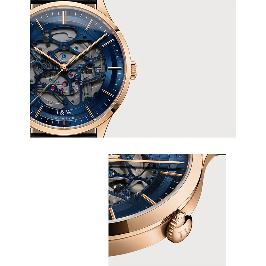 Đồng Hồ Nam I&W Carnival 524G1 Automatic Màu Xanh Đen