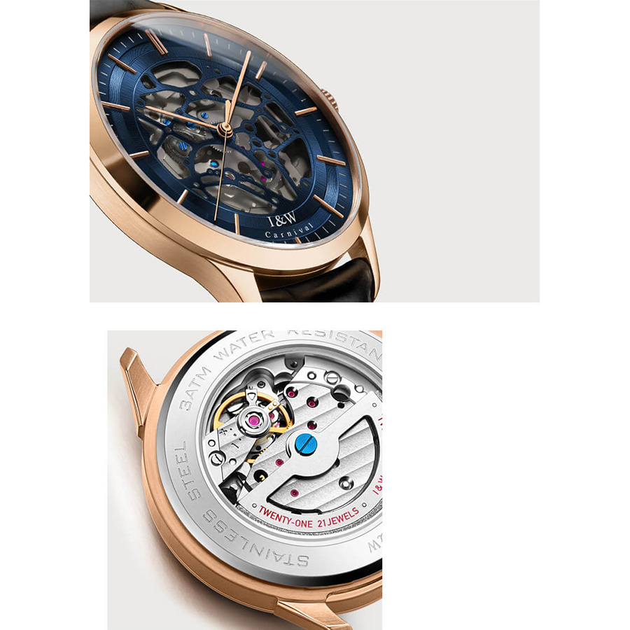 Đồng Hồ Nam I&W Carnival 524G1 Automatic Màu Xanh Đen