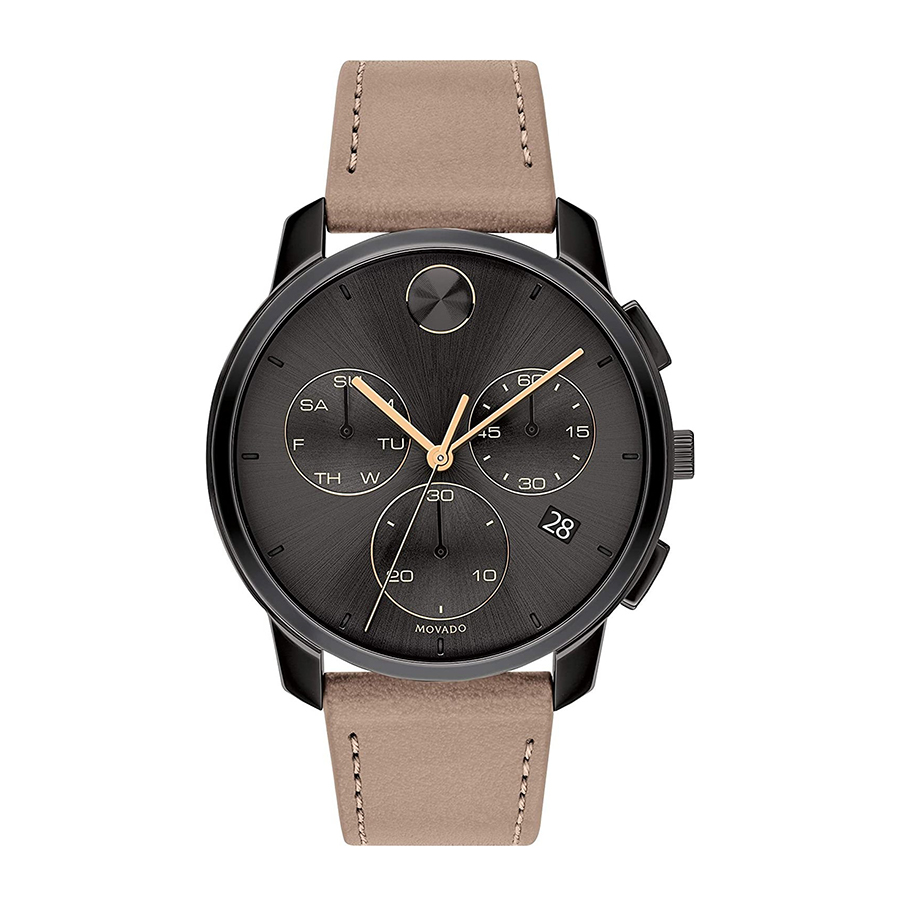Đồng Hồ Nam Movado Bold Thin Chronograph Quartz Men's Watch 3600719 Màu Đen Xám