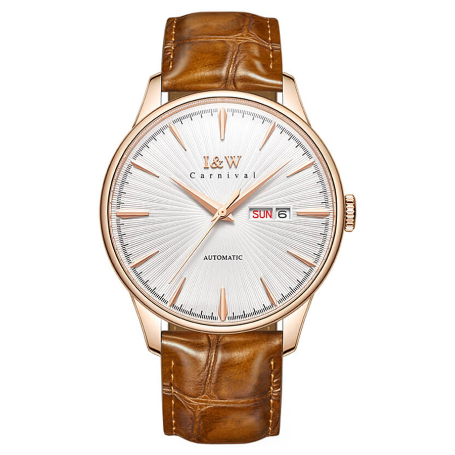 Đồng Hồ Nam I&W Carnival 519G1 Automatic Màu Nâu Vàng