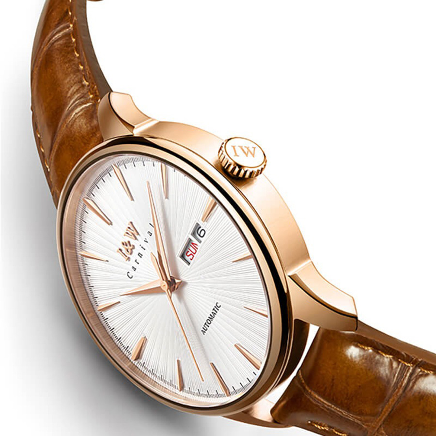 Đồng Hồ Nam I&W Carnival 519G1 Automatic Màu Nâu Vàng