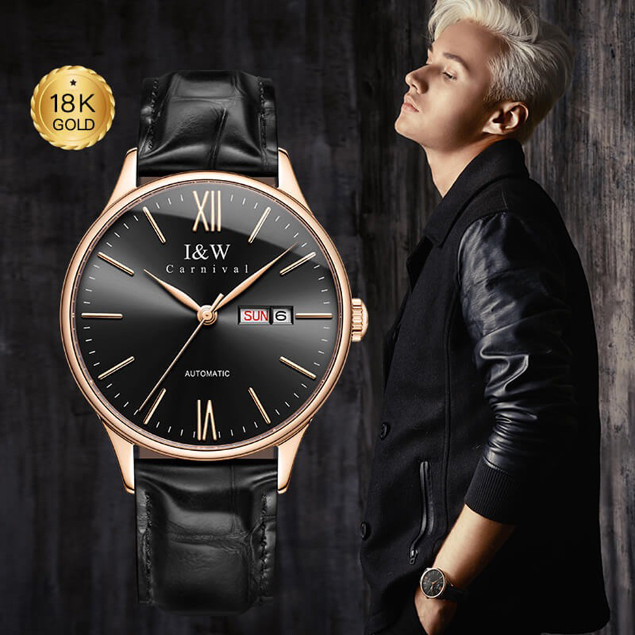 Đồng Hồ Nam I&W Carnival 516G3 Automatic Màu Đen