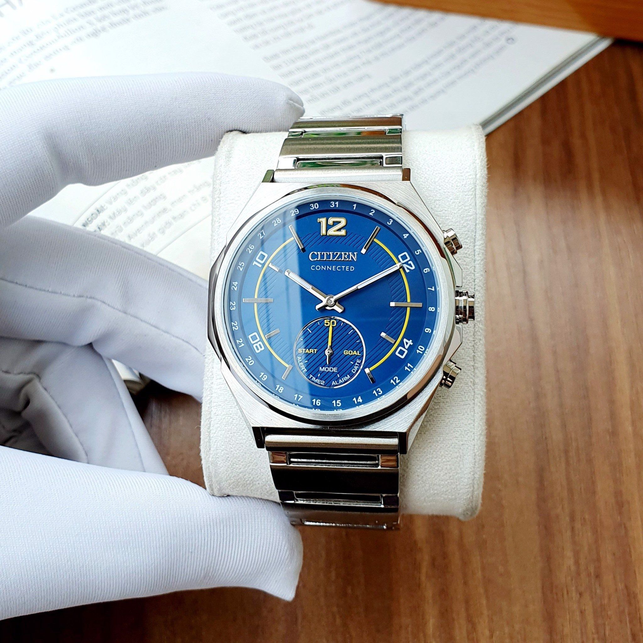 Đồng Hồ Nam Citizen CX000055L Connected Bluetooth Màu Xanh Bạc