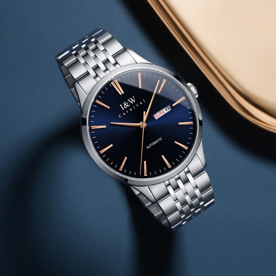 Đồng Hồ Nam I&W Carnival 509G13 Automatic Màu Xanh Bạc