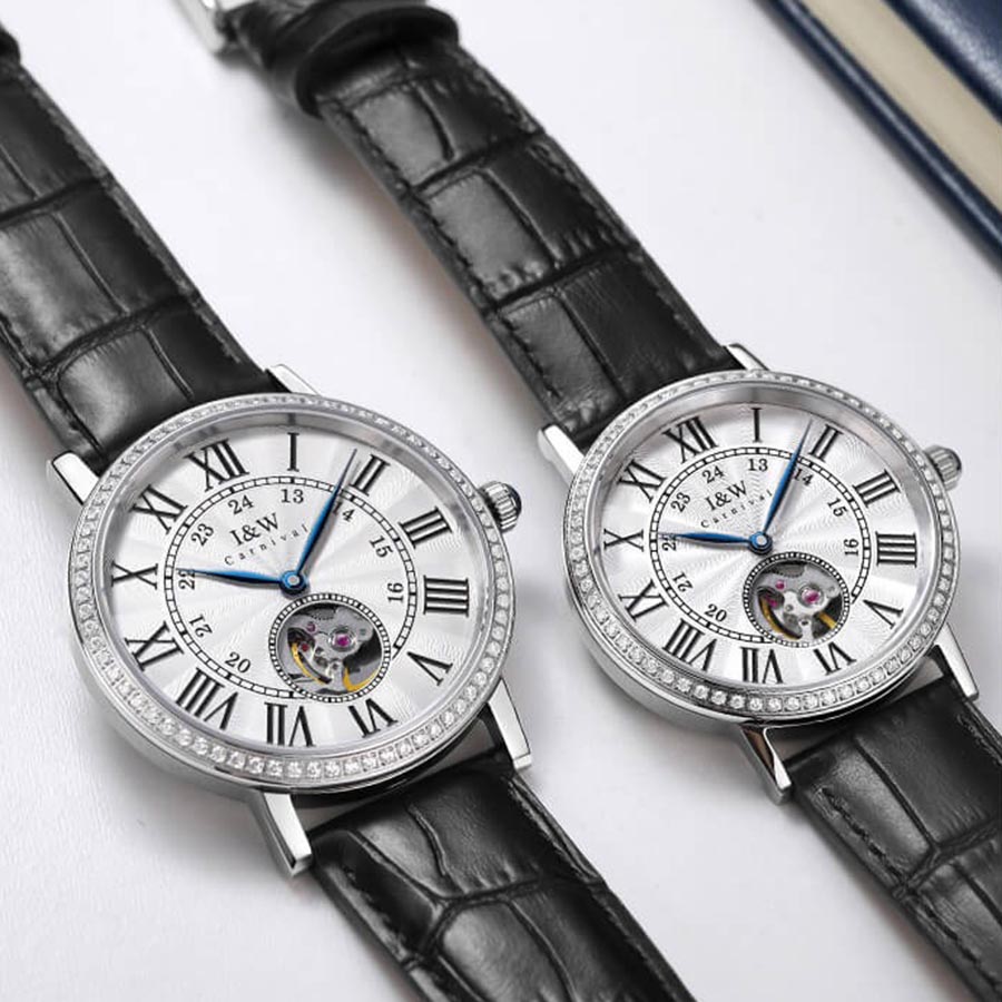 Đồng Hồ Đôi I&W Carnival 667D1 Automatic Màu Đen Trắng