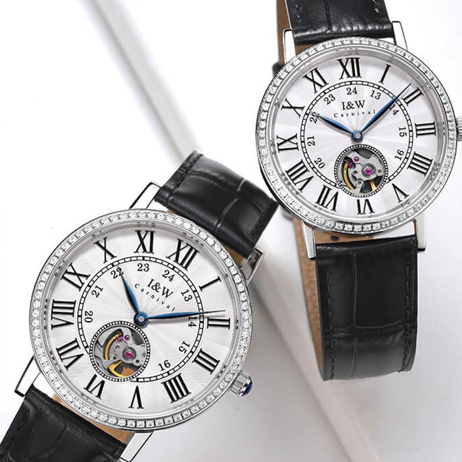 Đồng Hồ Đôi I&W Carnival 667D1 Automatic Màu Đen Trắng